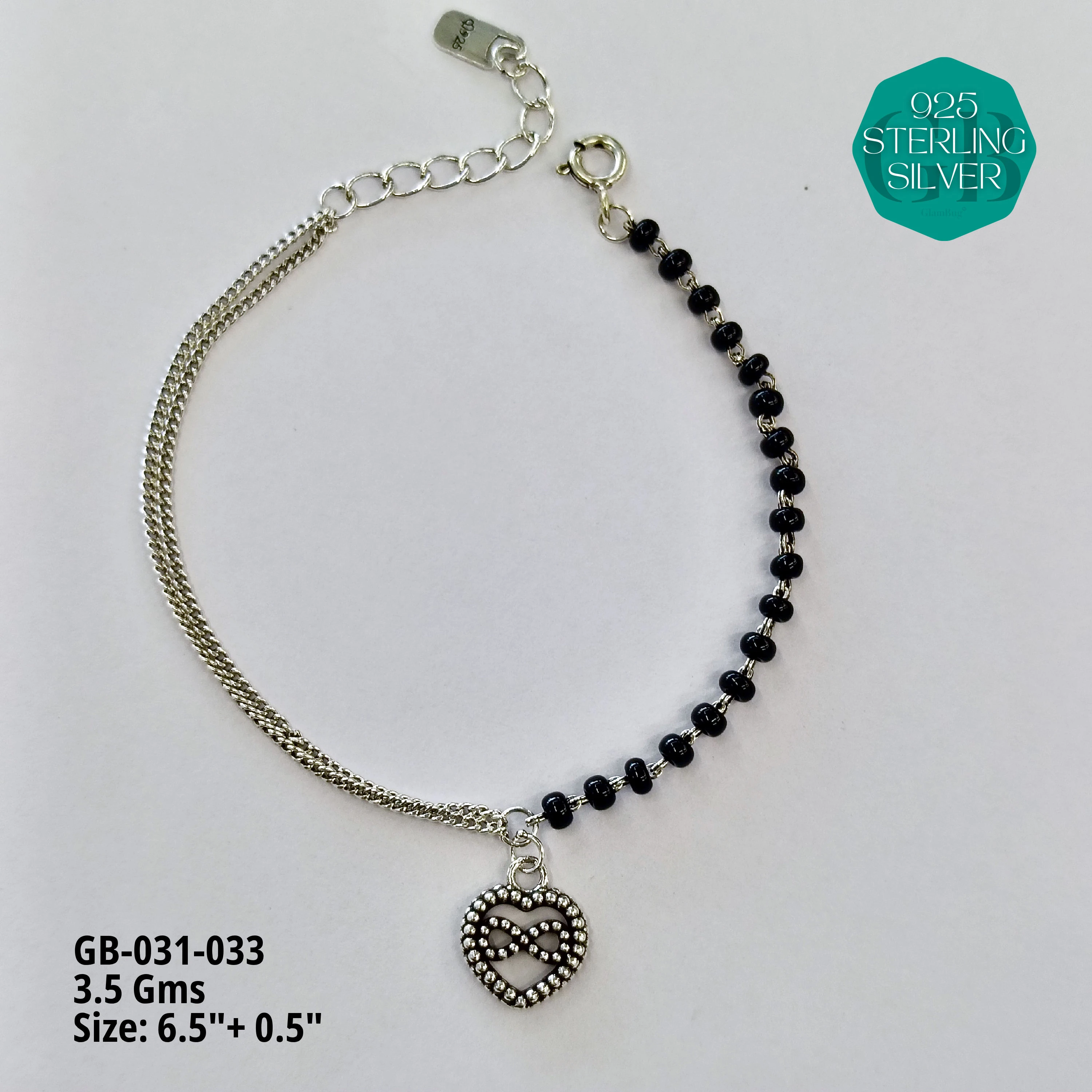 HAND MANGAL SUTRA - Premium 925 Silver Jewellery - SKU: GB-031-033 - Hyderabad Silver Importers