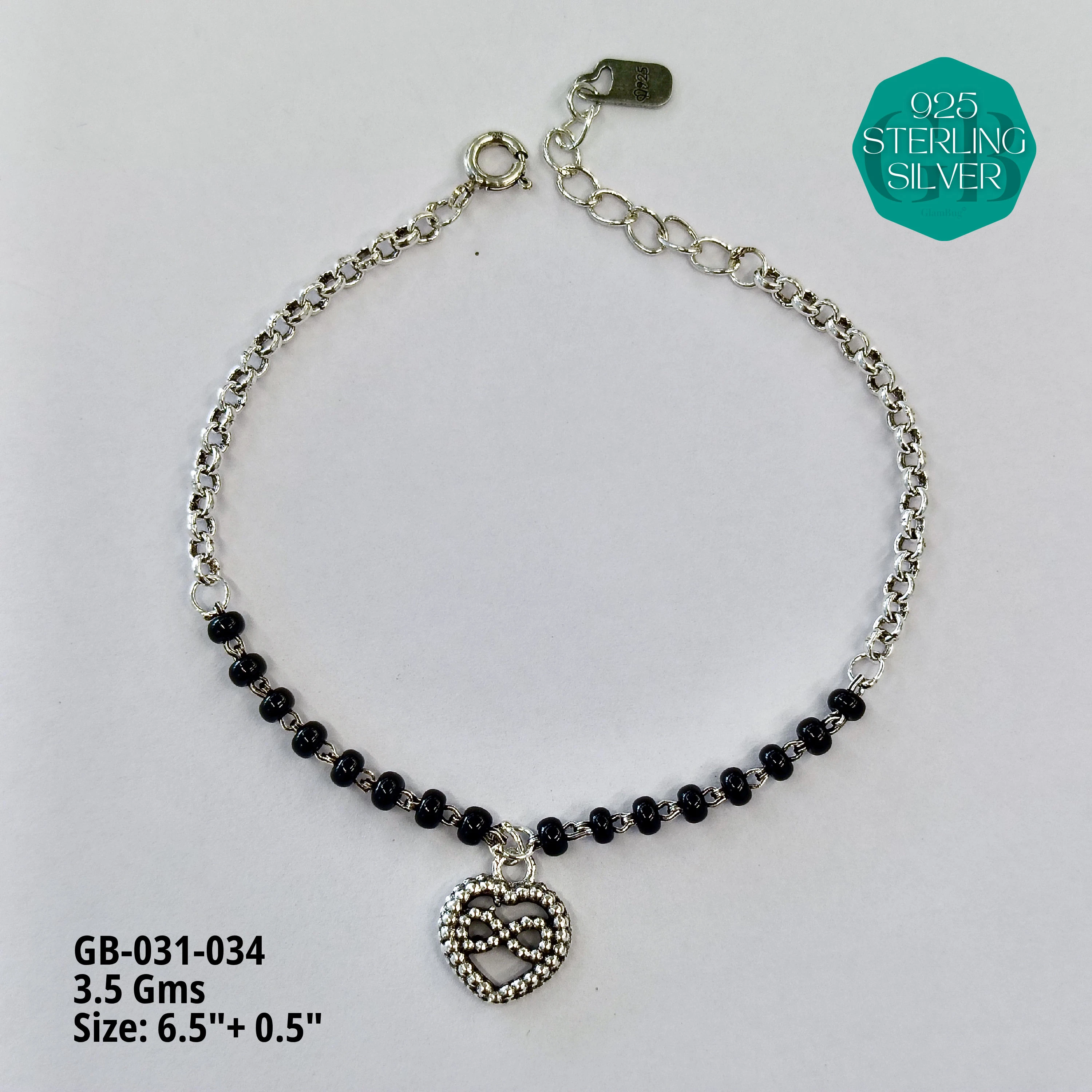 HAND MANGAL SUTRA - Premium 925 Silver Jewellery - SKU: GB-031-034 - Hyderabad Silver Importers