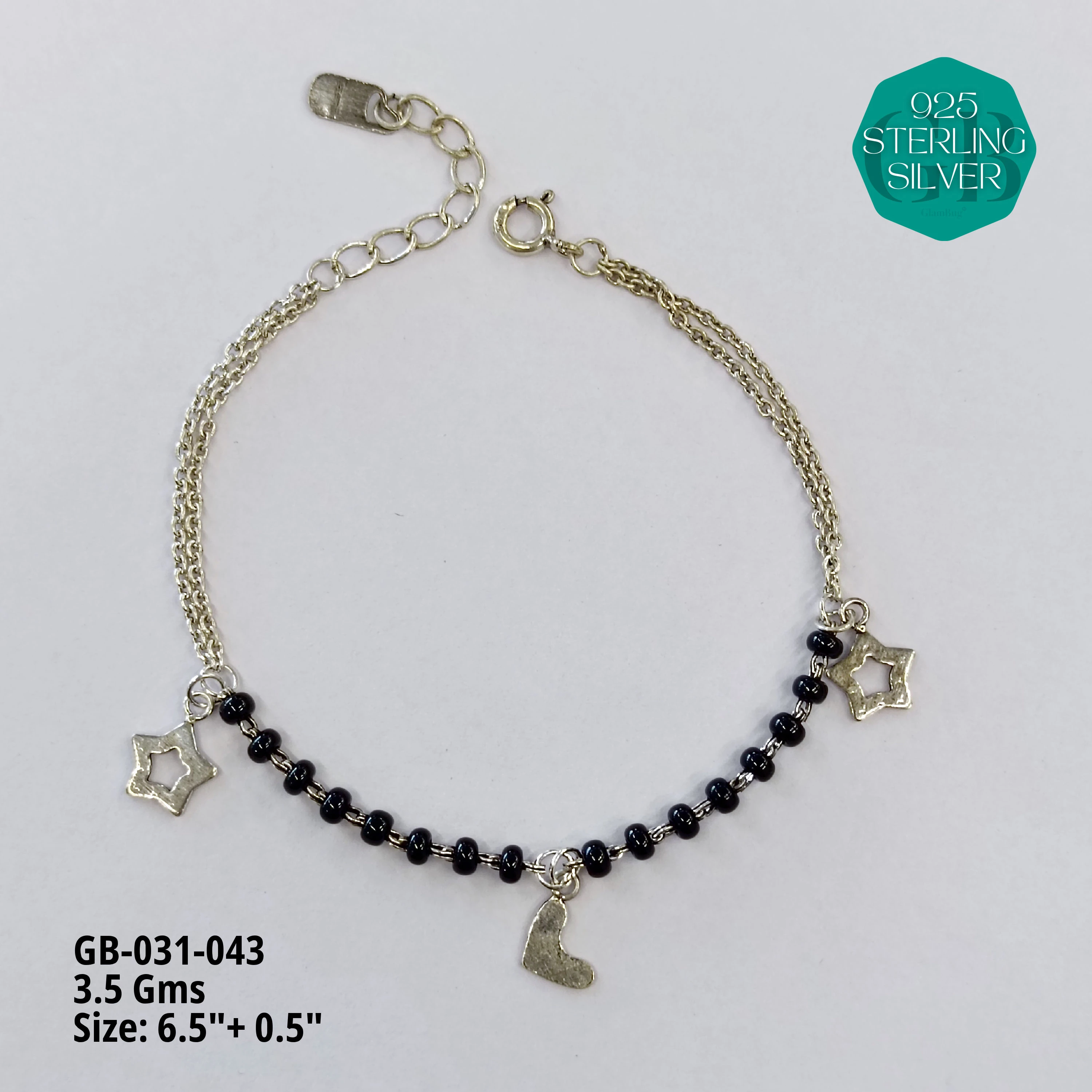 HAND MANGAL SUTRA - Premium 925 Silver Jewellery - SKU: GB-031-043 - Hyderabad Silver Importers