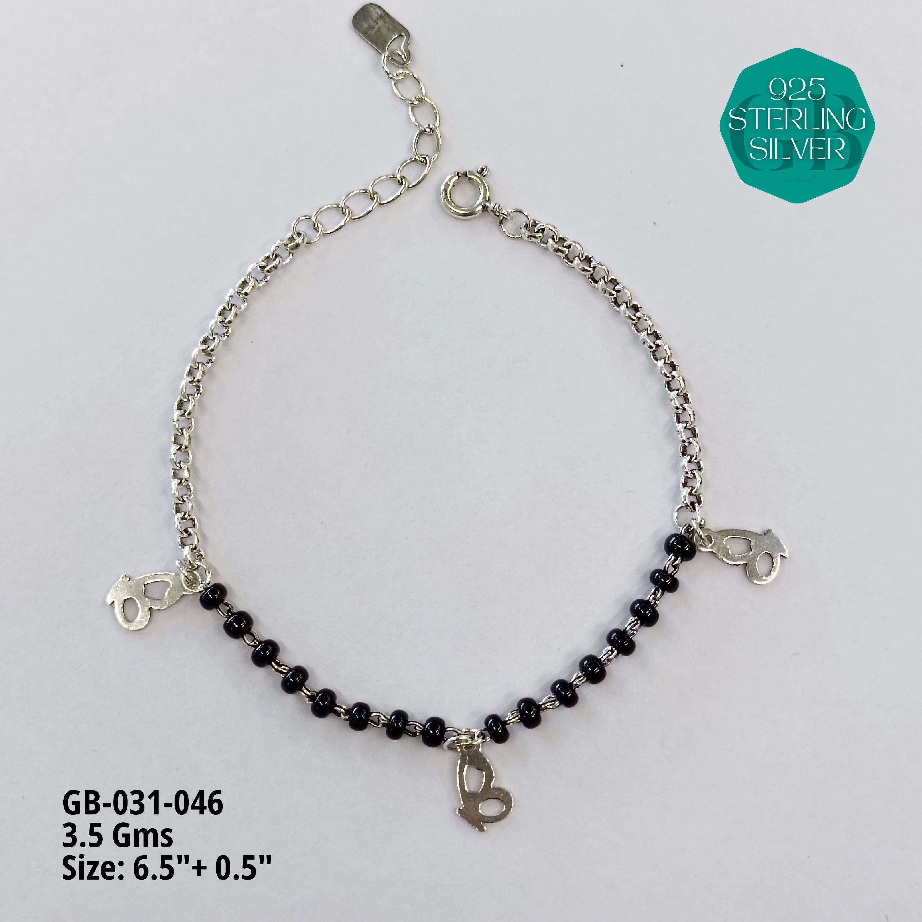 HAND MANGAL SUTRA - Premium 925 Silver Jewellery - SKU: GB-031-046 - Hyderabad Silver Importers