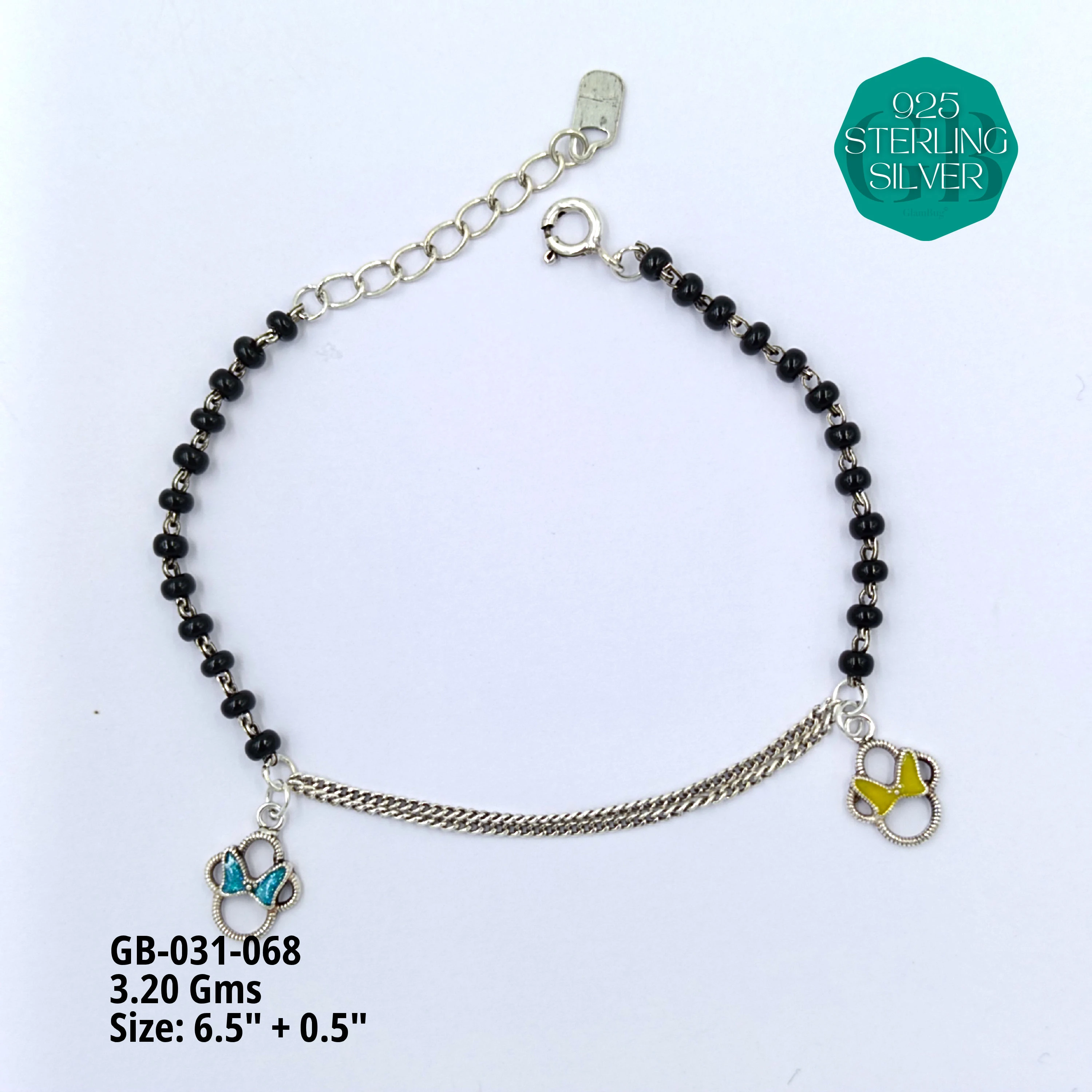 HAND MANGAL SUTRA - Premium 925 Silver Jewellery - SKU: GB-031-068 - Hyderabad Silver Importers