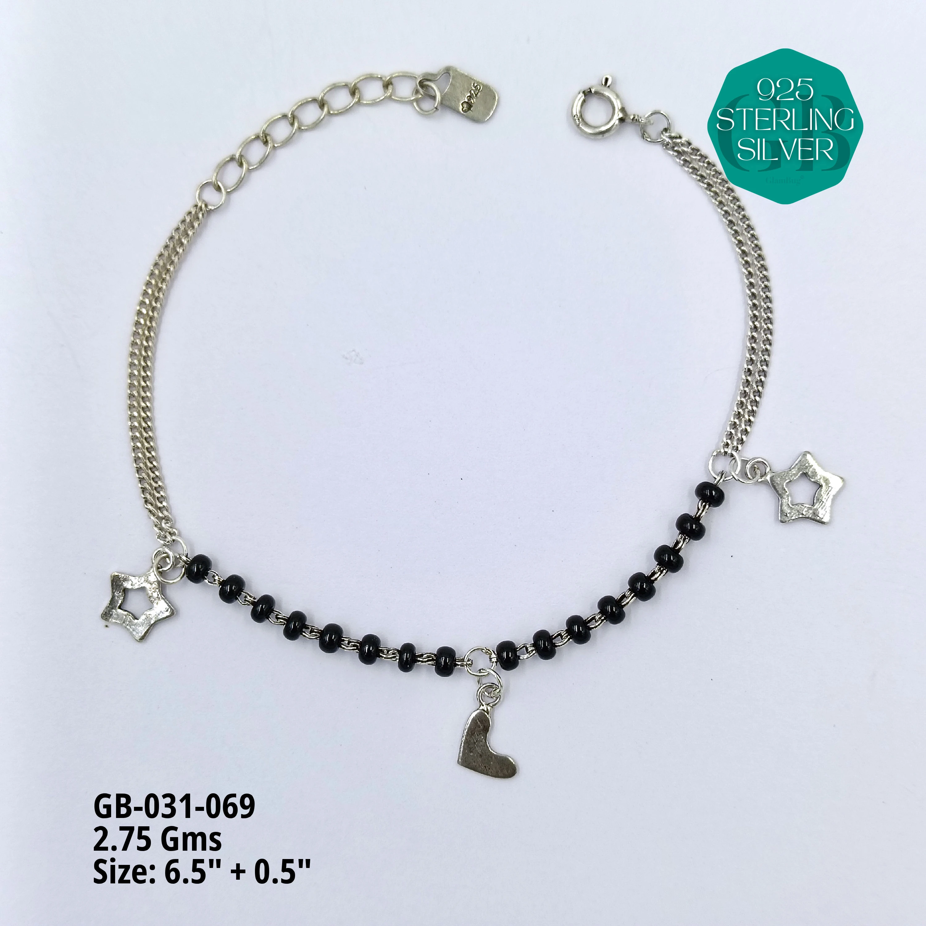 HAND MANGAL SUTRA - Premium 925 Silver Jewellery - SKU: GB-031-069 - Hyderabad Silver Importers