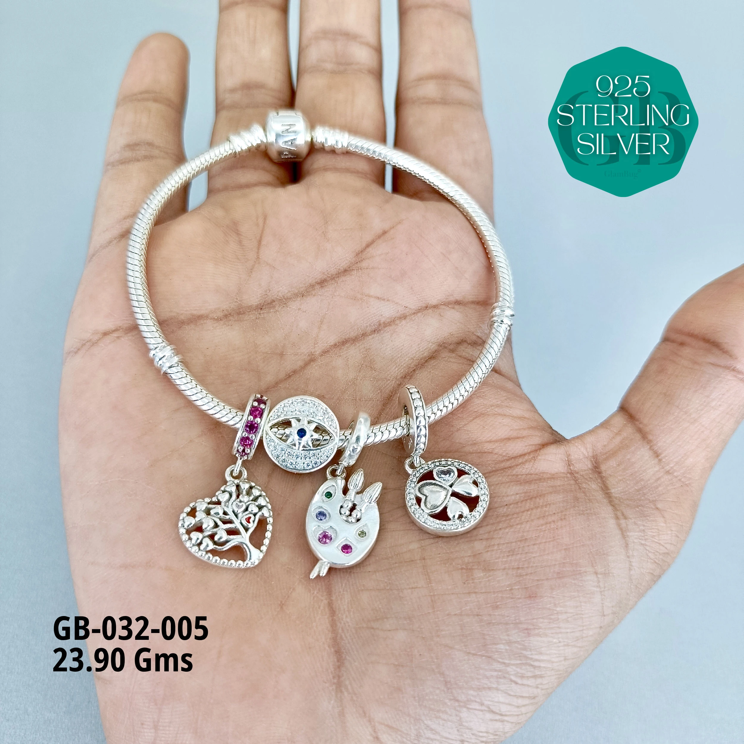 PANDORA BRACELETS - Premium 925 Silver Jewellery - SKU: GB-032-005 - Hyderabad Silver Importers