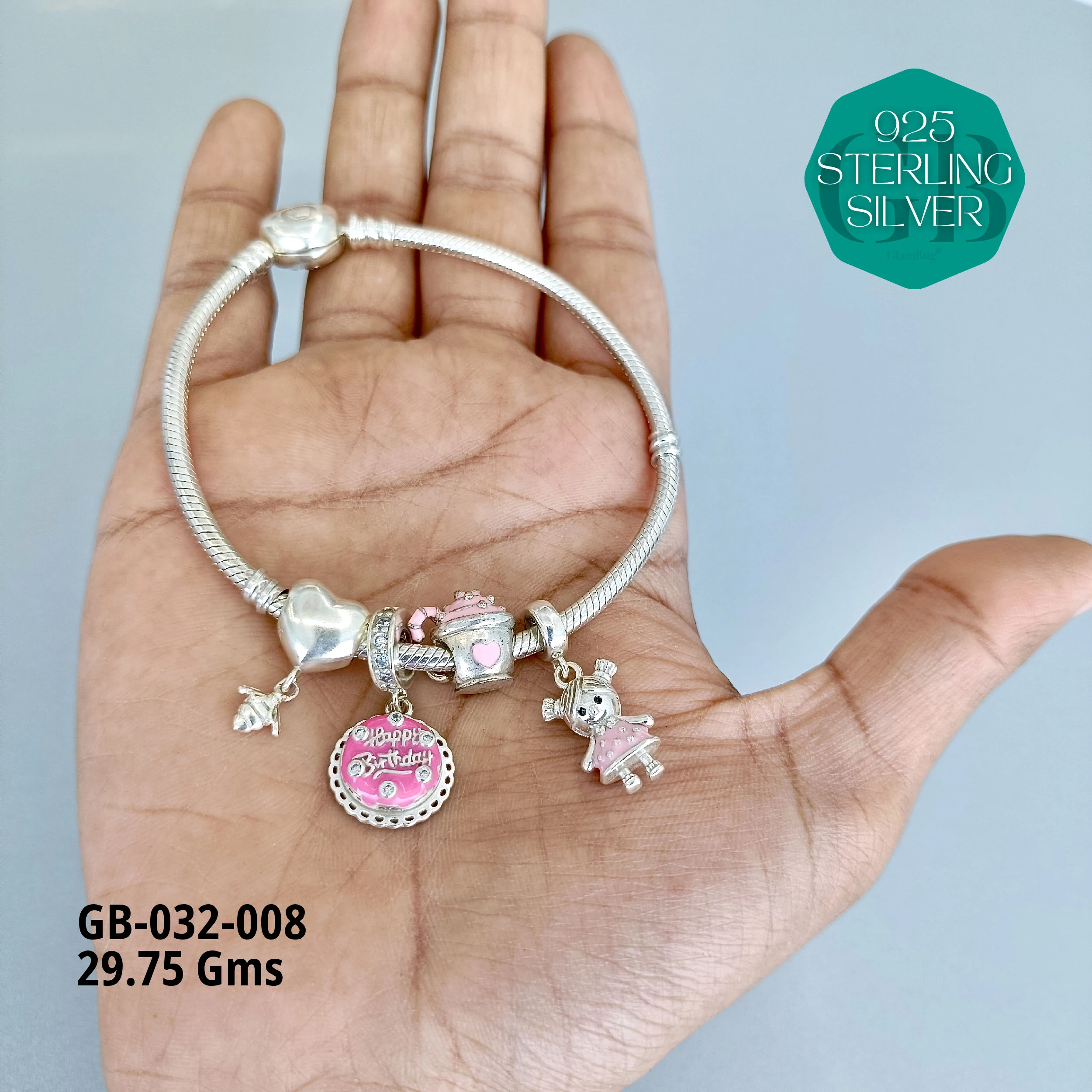 PANDORA BRACELETS - Premium 925 Silver Jewellery - SKU: GB-032-008 - Hyderabad Silver Importers