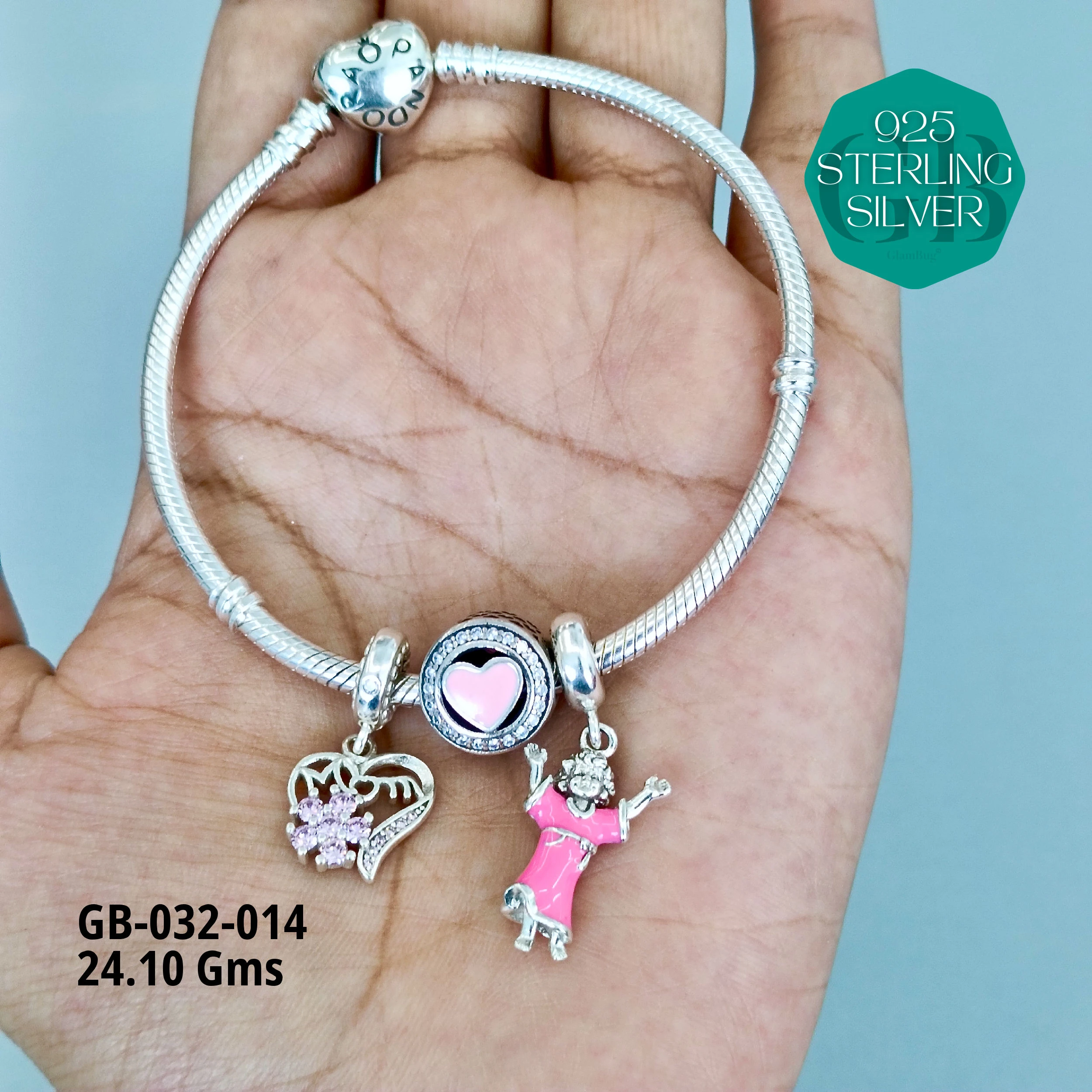 PANDORA BRACELETS - Premium 925 Silver Jewellery - SKU: GB-032-014 - Hyderabad Silver Importers