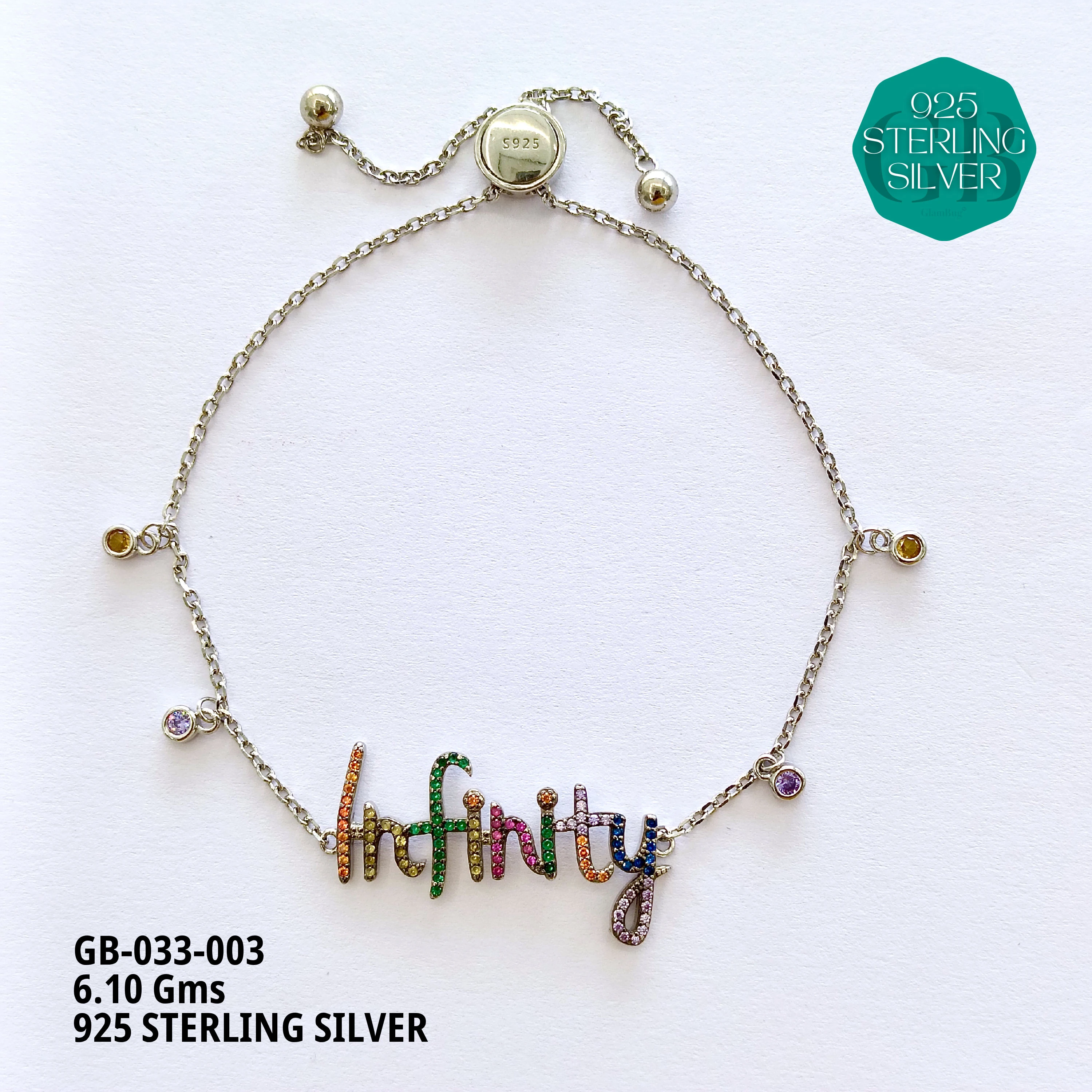 CHARMING ELEGANCE BRACELETS - Premium 925 Silver Jewellery - SKU: GB-033-003 - Hyderabad Silver Importers