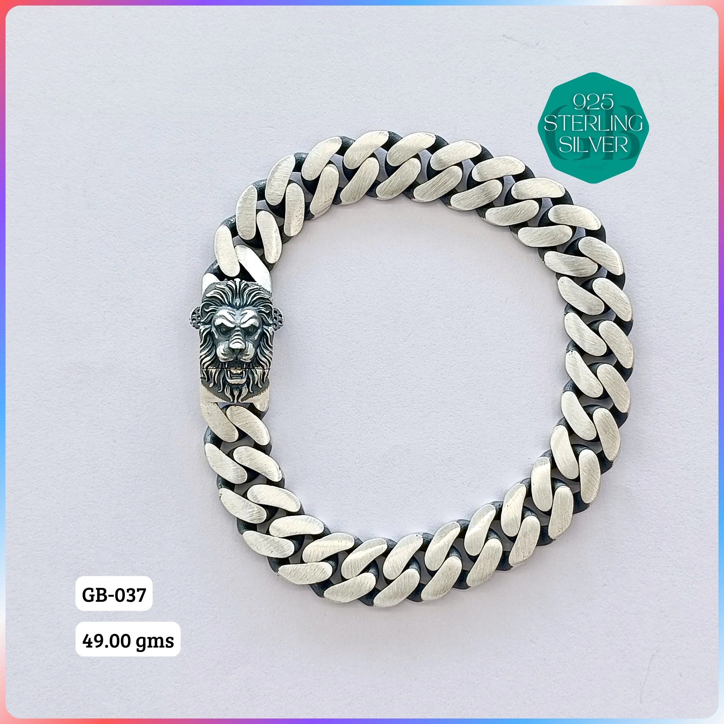 MEN'S CZ FIGARO BRACELETS - Premium 925 Silver Jewellery - SKU: GB-037-017 - Hyderabad Silver Importers