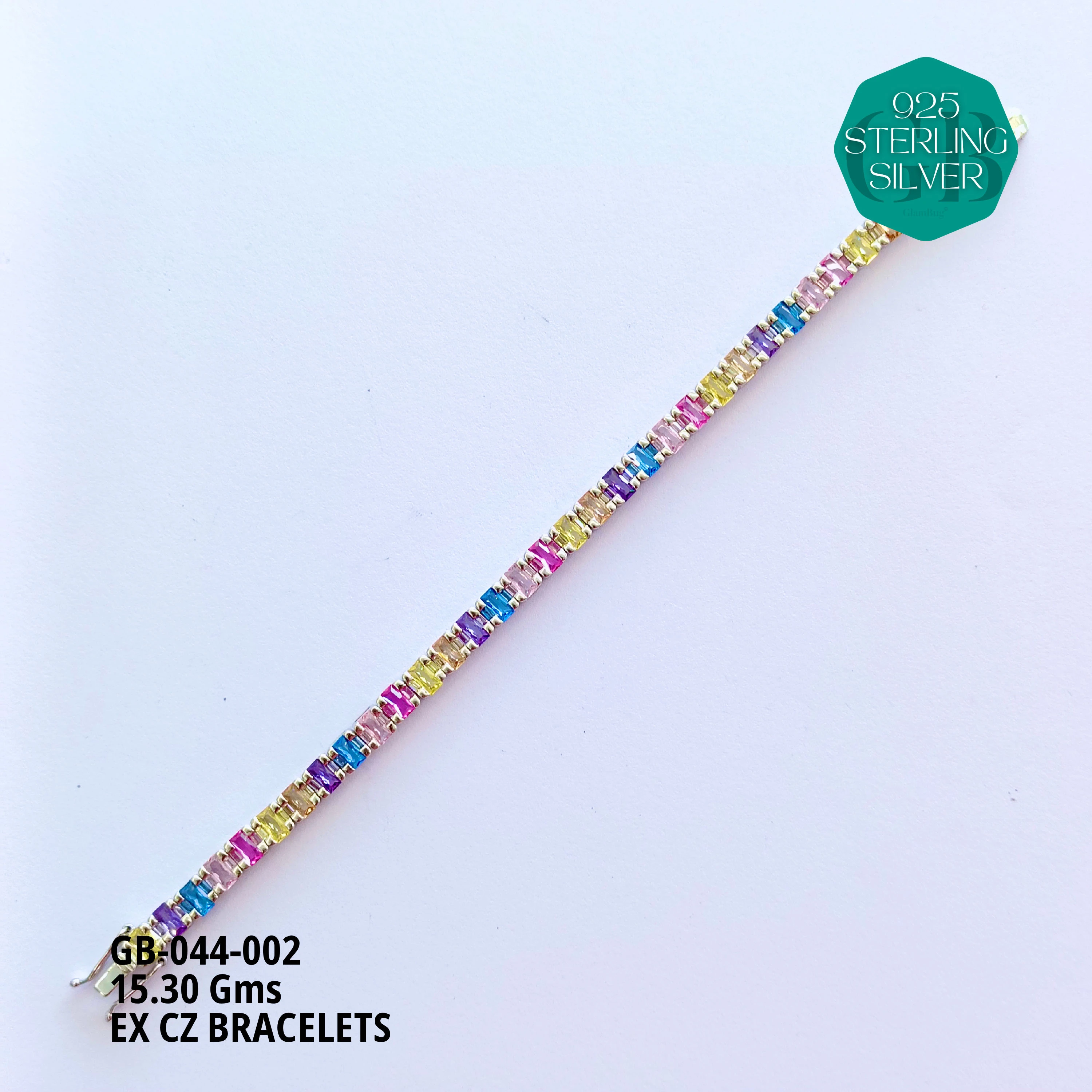 EX CZ BRACELETS - Premium 925 Silver Jewellery - SKU: GB-044-002 - Hyderabad Silver Importers