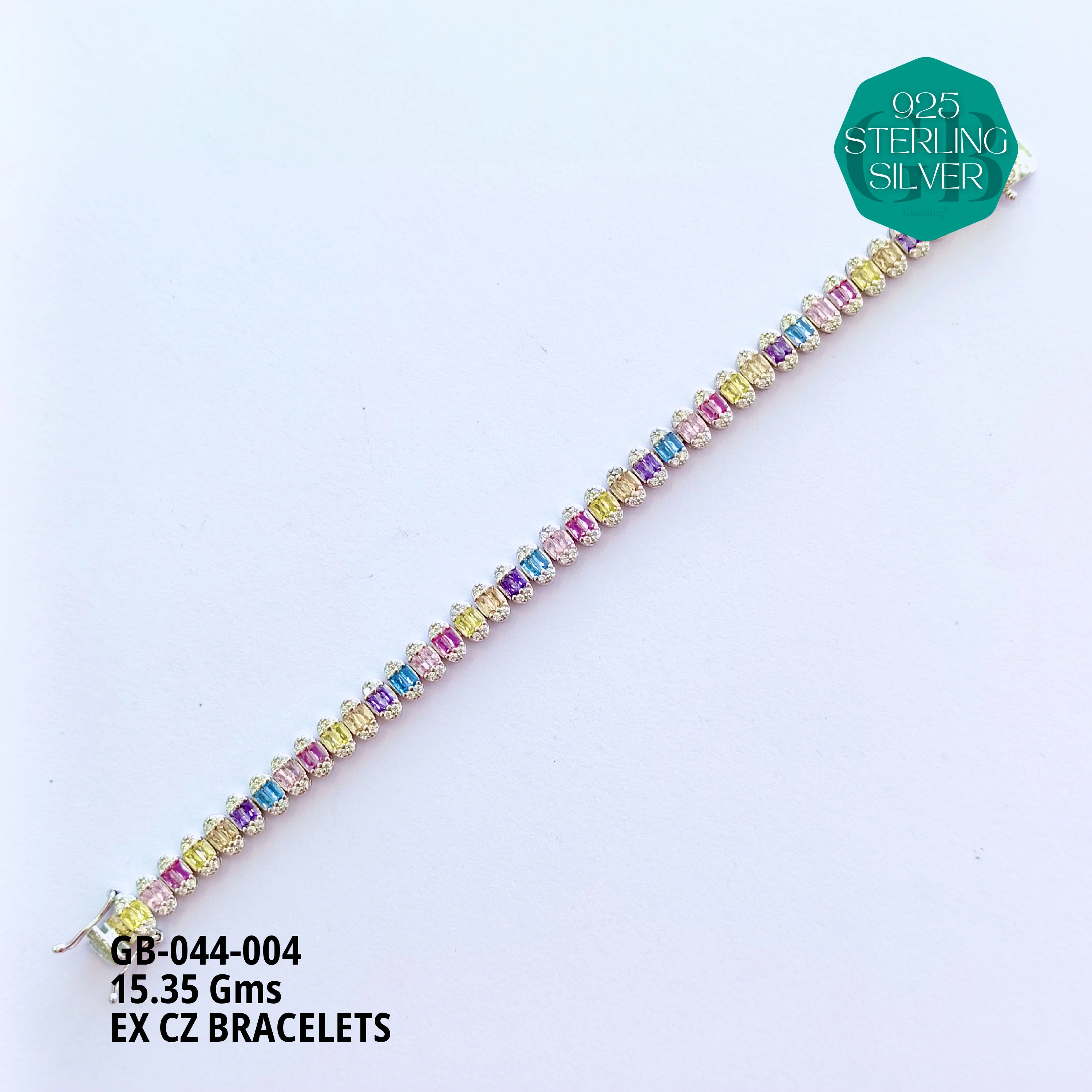 EX CZ BRACELETS - Premium 925 Silver Jewellery - SKU: GB-044-004 - Hyderabad Silver Importers