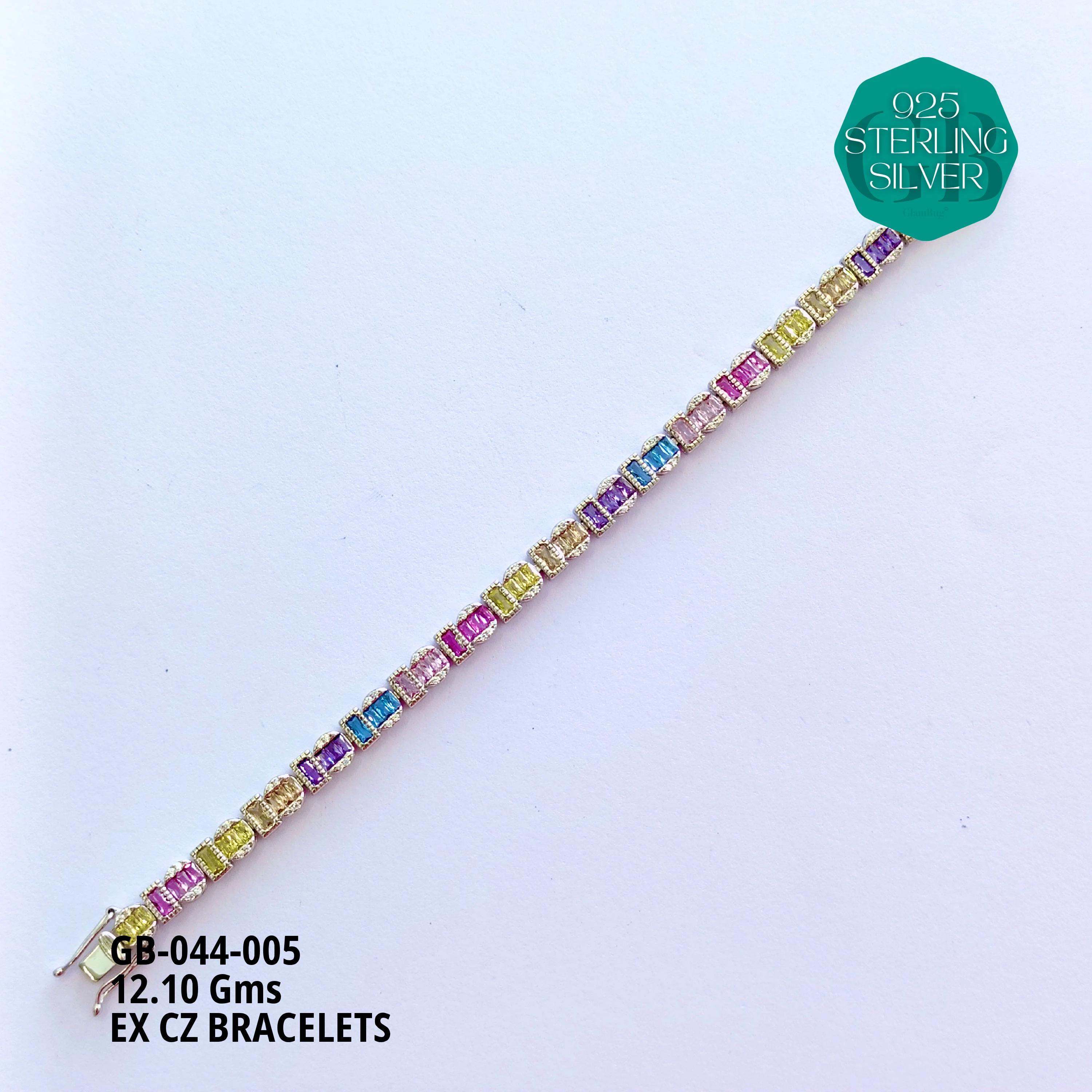 EX CZ BRACELETS - Premium 925 Silver Jewellery - SKU: GB-044-005 - Hyderabad Silver Importers