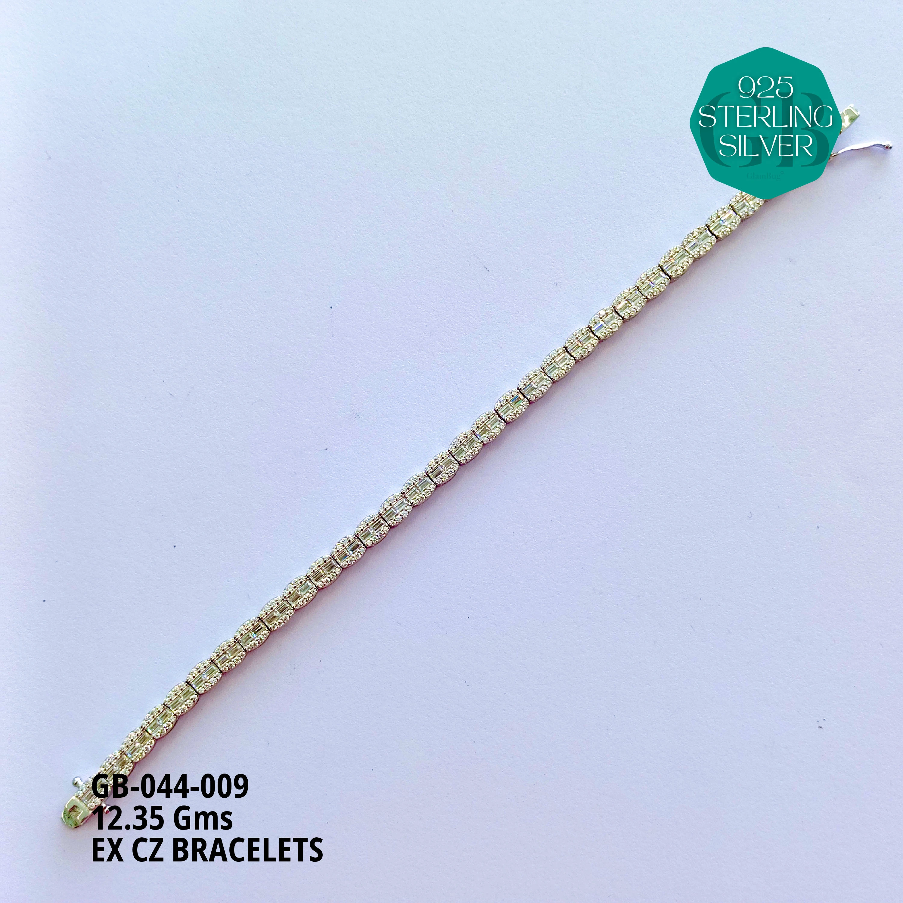 EX CZ BRACELETS - Premium 925 Silver Jewellery - SKU: GB-044-009 - Hyderabad Silver Importers