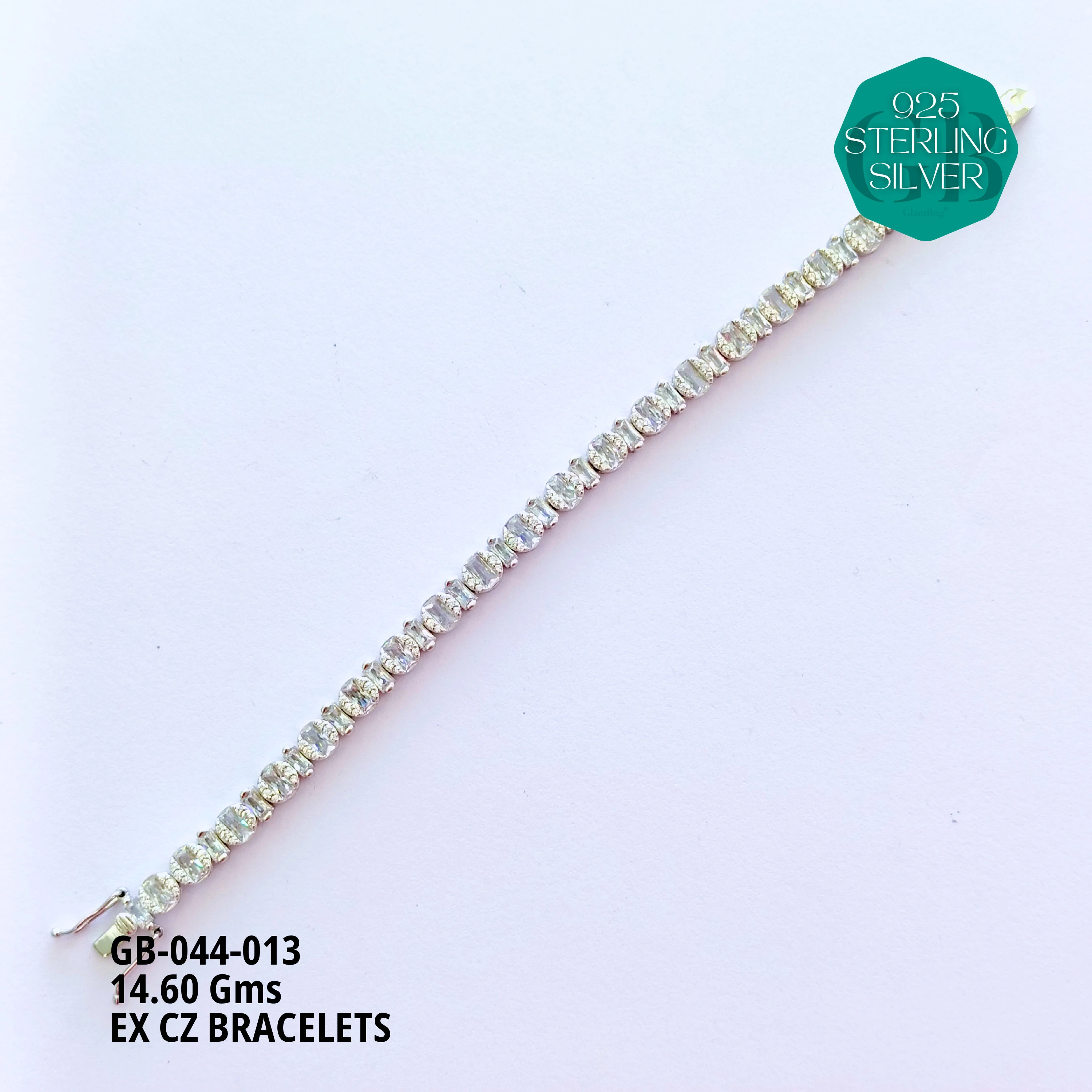 EX CZ BRACELETS - Premium 925 Silver Jewellery - SKU: GB-044-013 - Hyderabad Silver Importers