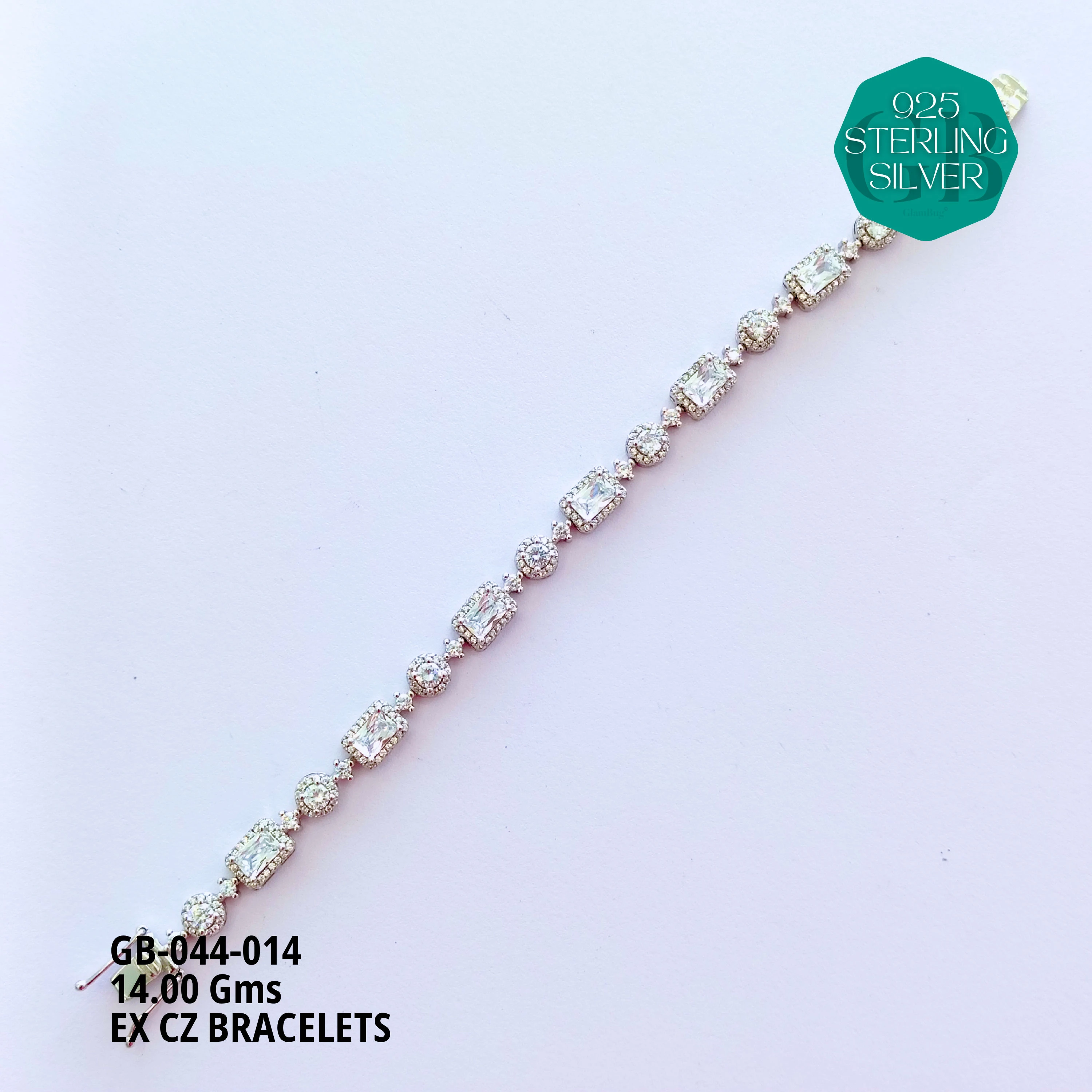 EX CZ BRACELETS - Premium 925 Silver Jewellery - SKU: GB-044-014 - Hyderabad Silver Importers