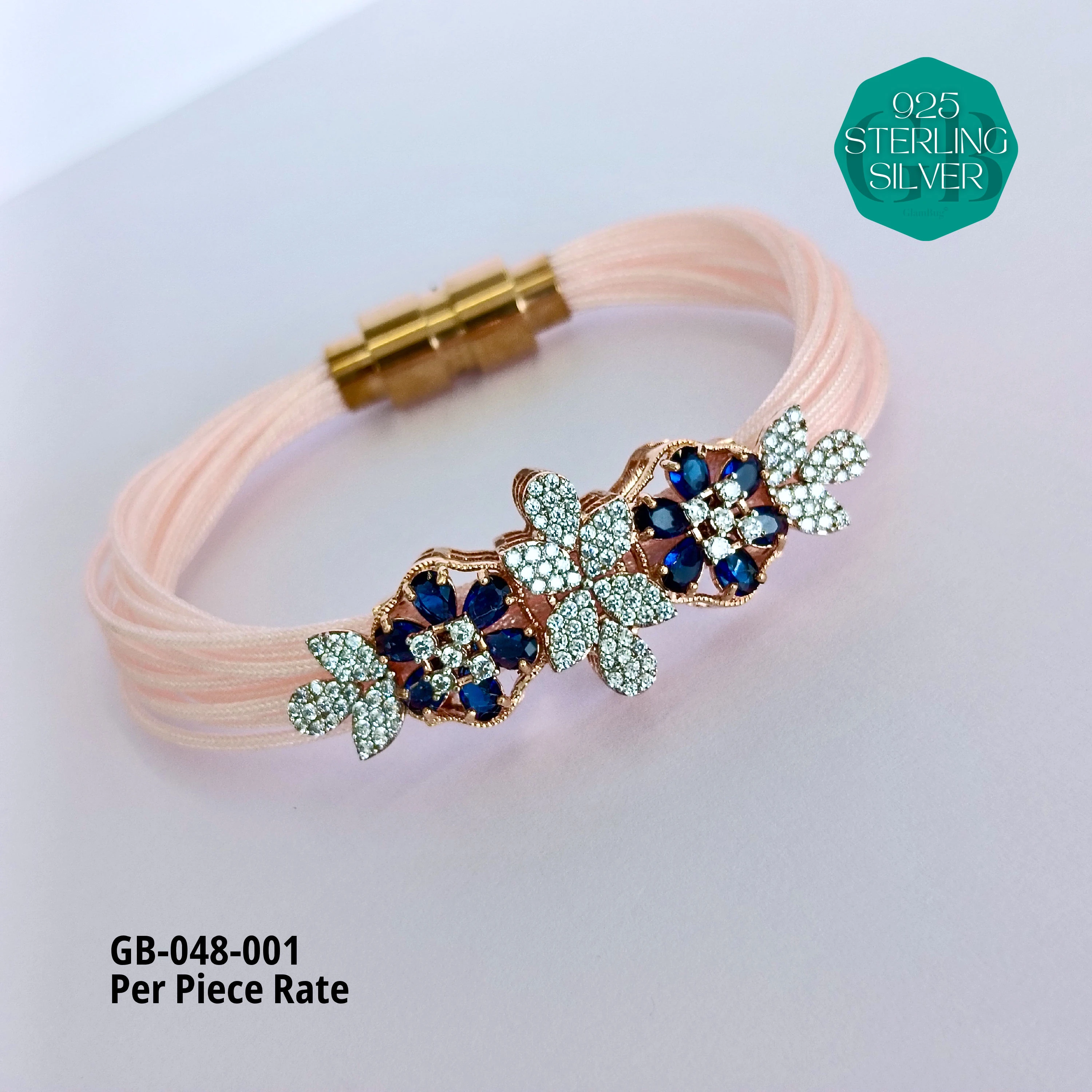 PREMIUM THREAD BRACELETS 2.6 -2.10 (PER PIECE) - Premium 925 Silver Jewellery - SKU: GB-048-001 - Hyderabad Silver Importers