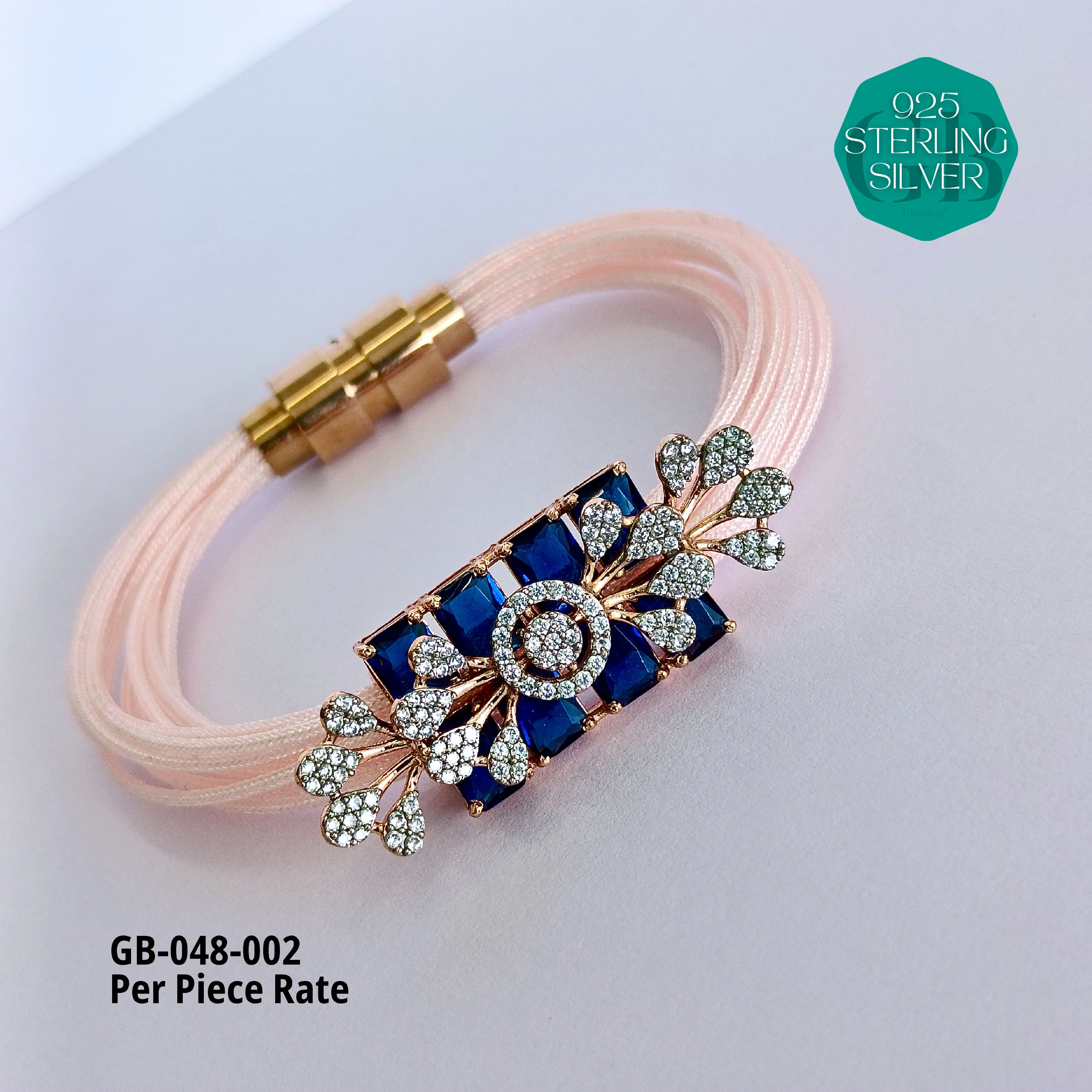 PREMIUM THREAD BRACELETS 2.6 -2.10 (PER PIECE) - Premium 925 Silver Jewellery - SKU: GB-048-002 - Hyderabad Silver Importers