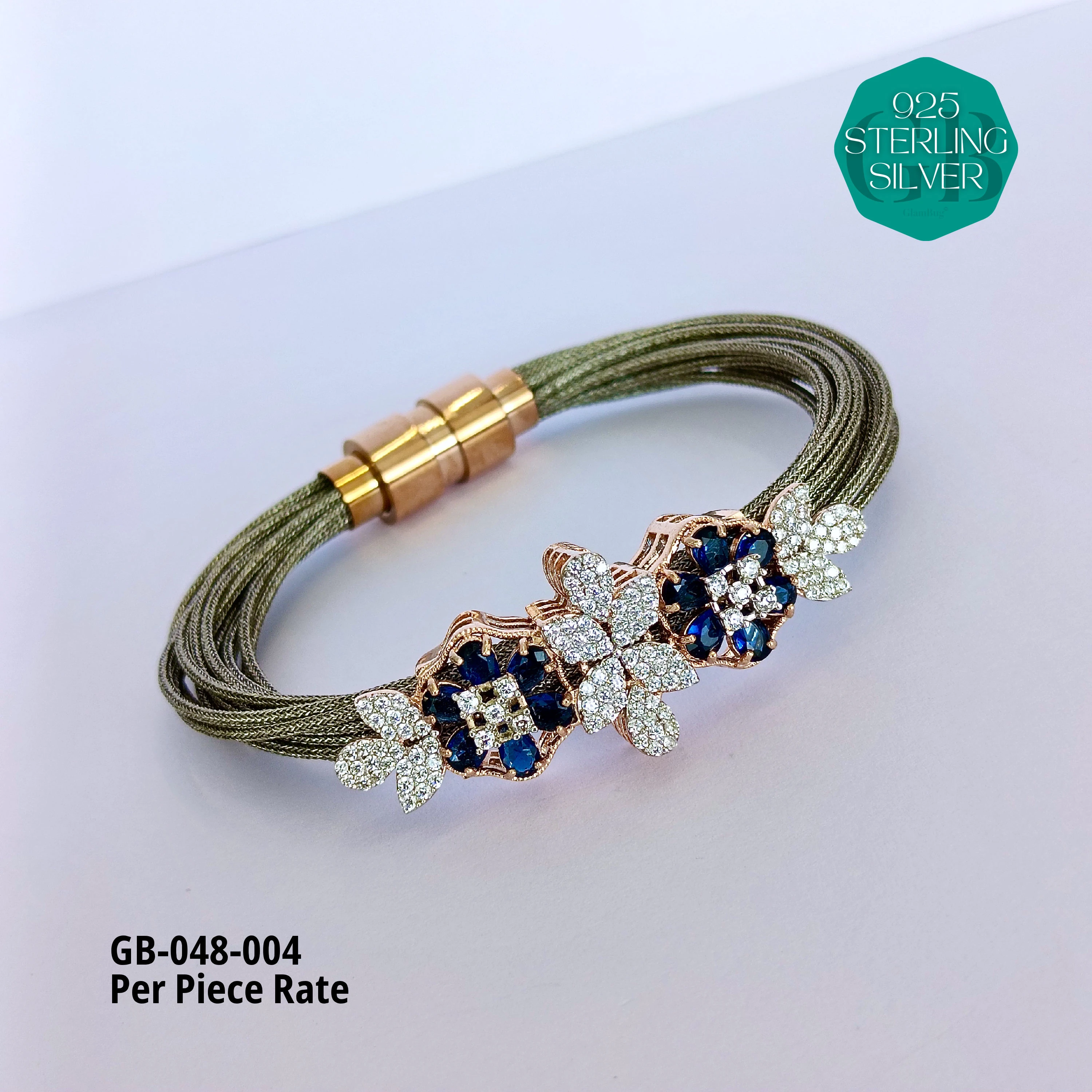 PREMIUM THREAD BRACELETS 2.6 -2.10 (PER PIECE) - Premium 925 Silver Jewellery - SKU: GB-048-004 - Hyderabad Silver Importers