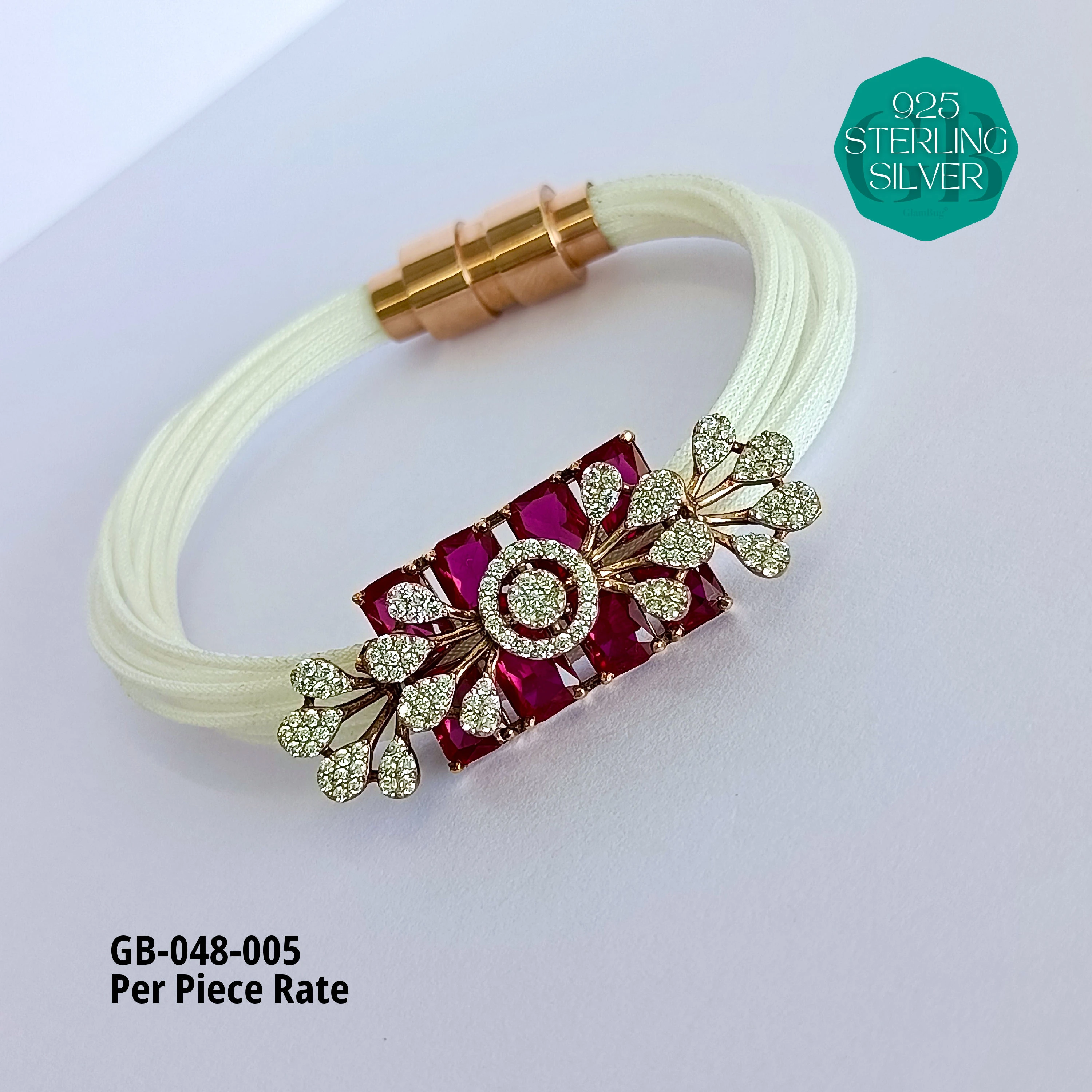 PREMIUM THREAD BRACELETS 2.6 -2.10 (PER PIECE) - Premium 925 Silver Jewellery - SKU: GB-048-005 - Hyderabad Silver Importers