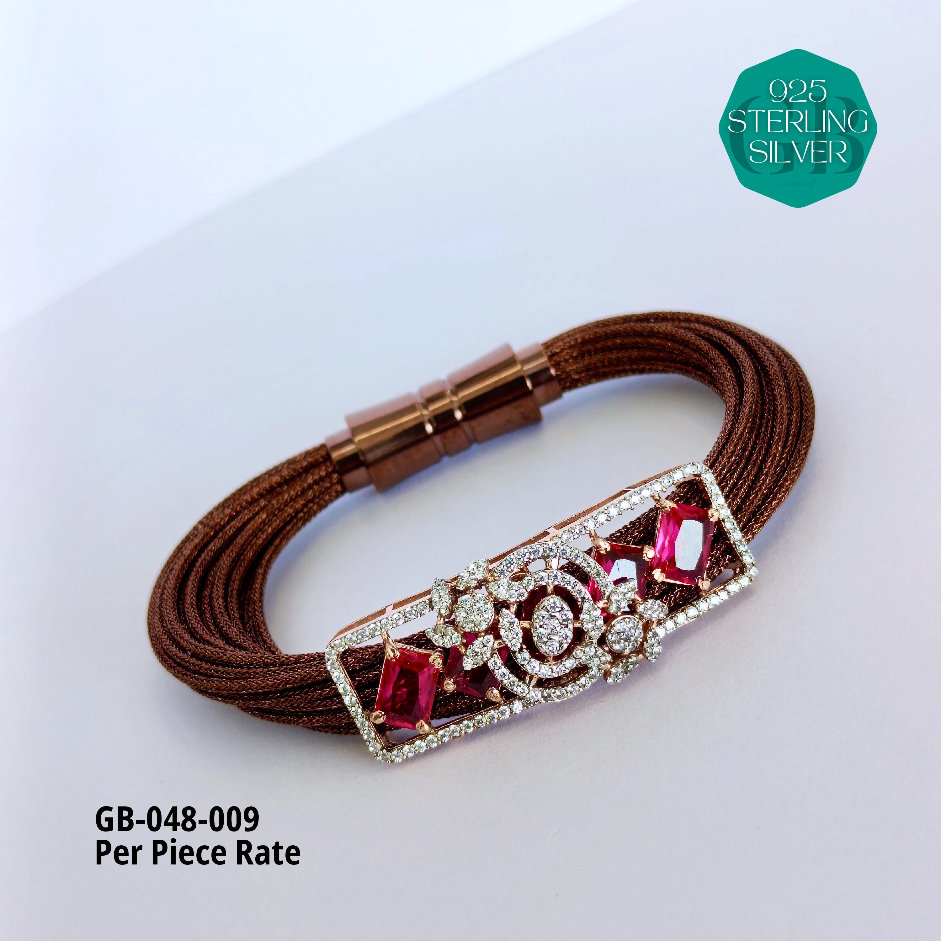 PREMIUM THREAD BRACELETS 2.6 -2.10 (PER PIECE) - Premium 925 Silver Jewellery - SKU: GB-048-009 - Hyderabad Silver Importers