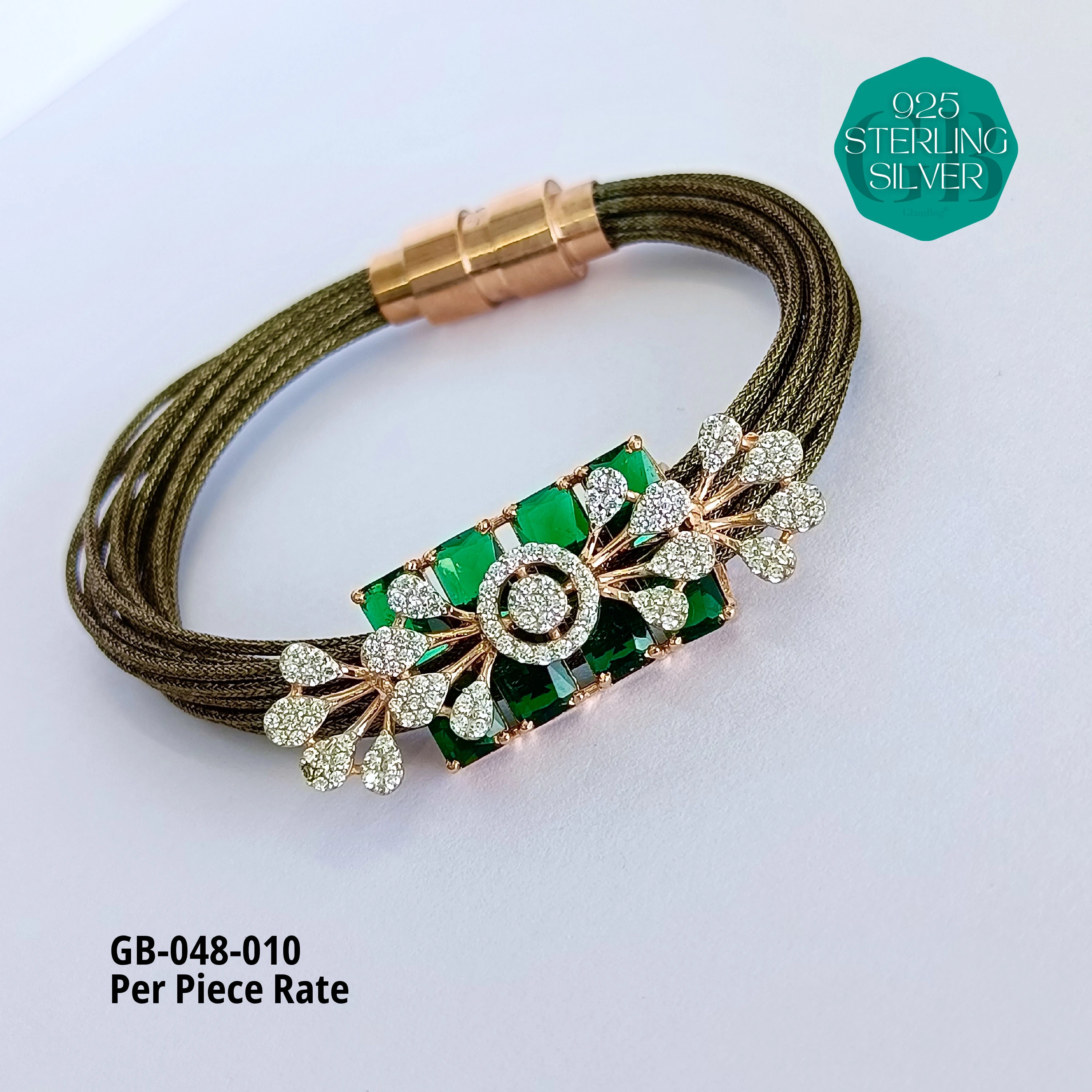 PREMIUM THREAD BRACELETS 2.6 -2.10 (PER PIECE) - Premium 925 Silver Jewellery - SKU: GB-048-010 - Hyderabad Silver Importers