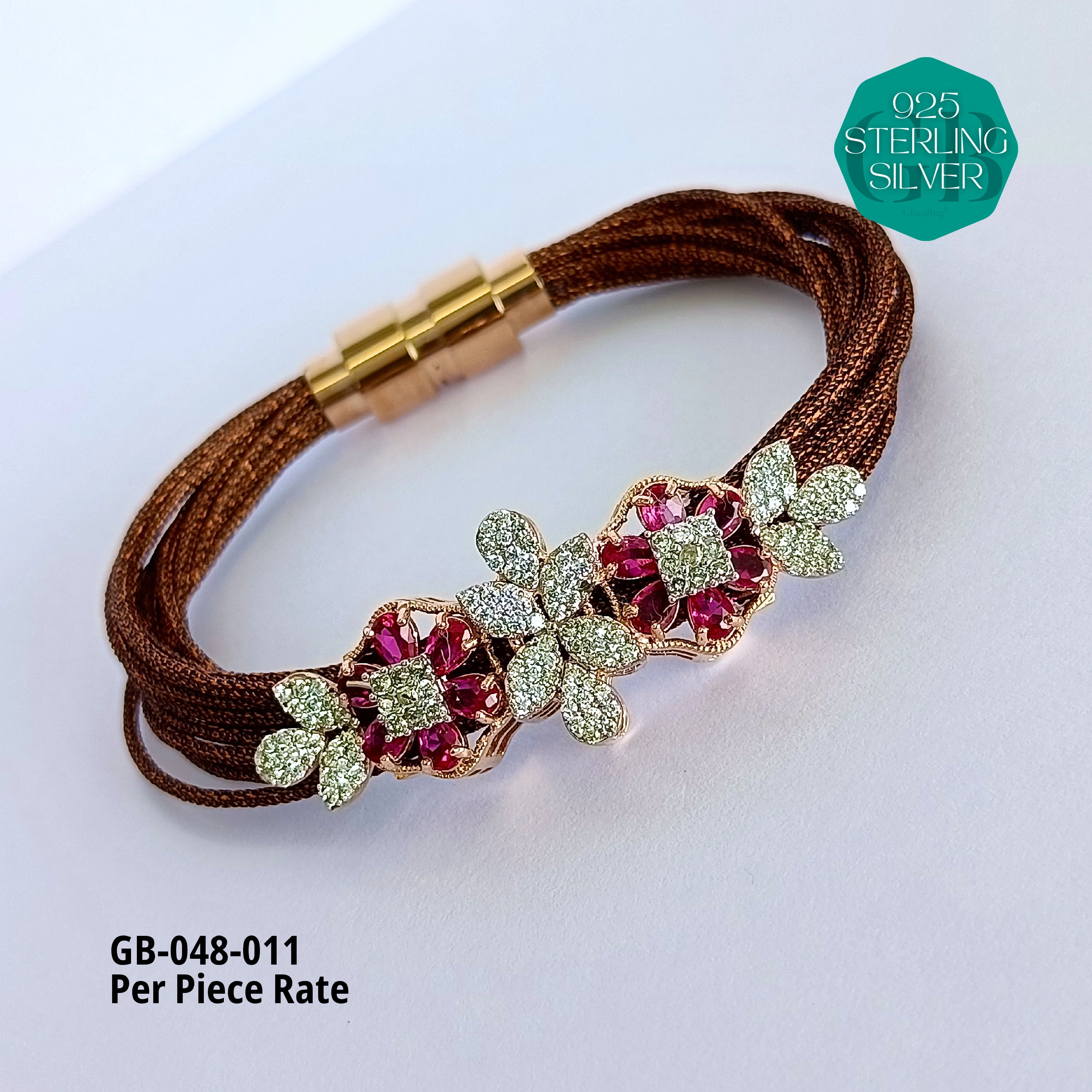 PREMIUM THREAD BRACELETS 2.6 -2.10 (PER PIECE) - Premium 925 Silver Jewellery - SKU: GB-048-011 - Hyderabad Silver Importers