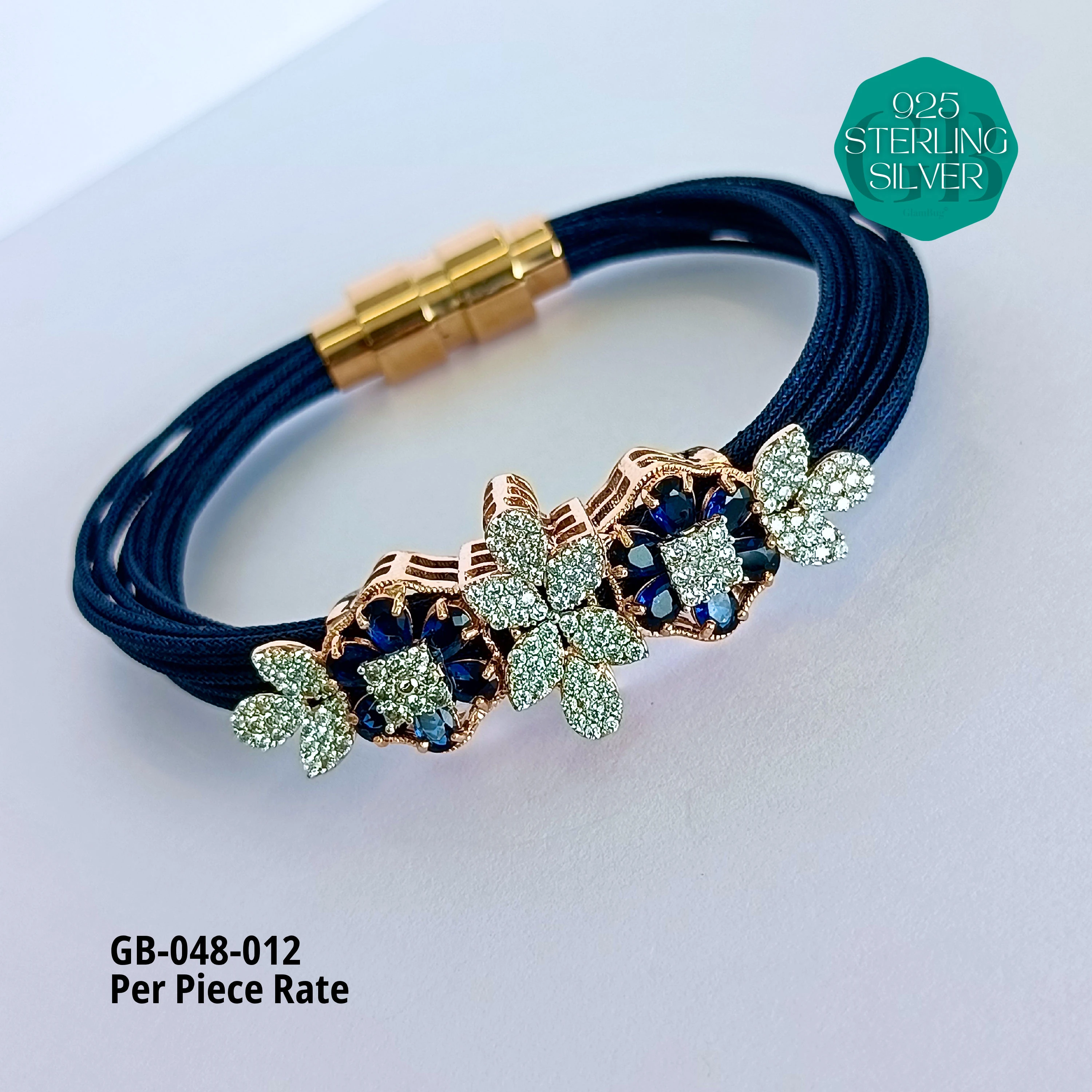 PREMIUM THREAD BRACELETS 2.6 -2.10 (PER PIECE) - Premium 925 Silver Jewellery - SKU: GB-048-012 - Hyderabad Silver Importers