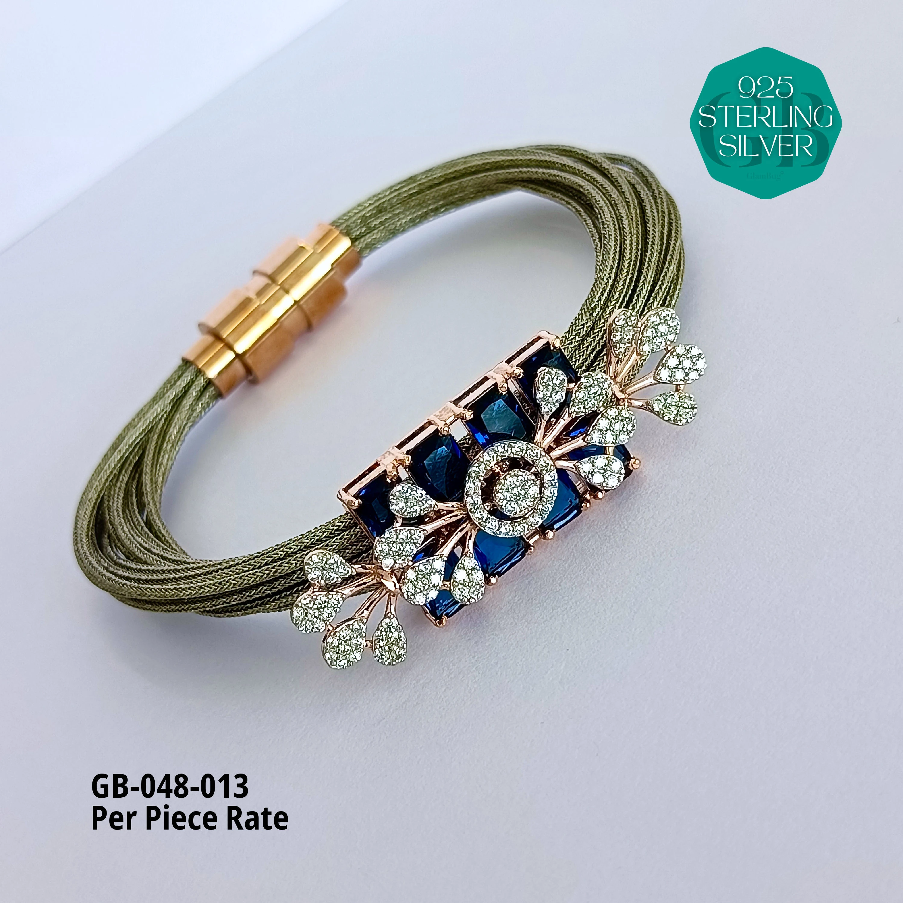 PREMIUM THREAD BRACELETS 2.6 -2.10 (PER PIECE) - Premium 925 Silver Jewellery - SKU: GB-048-013 - Hyderabad Silver Importers