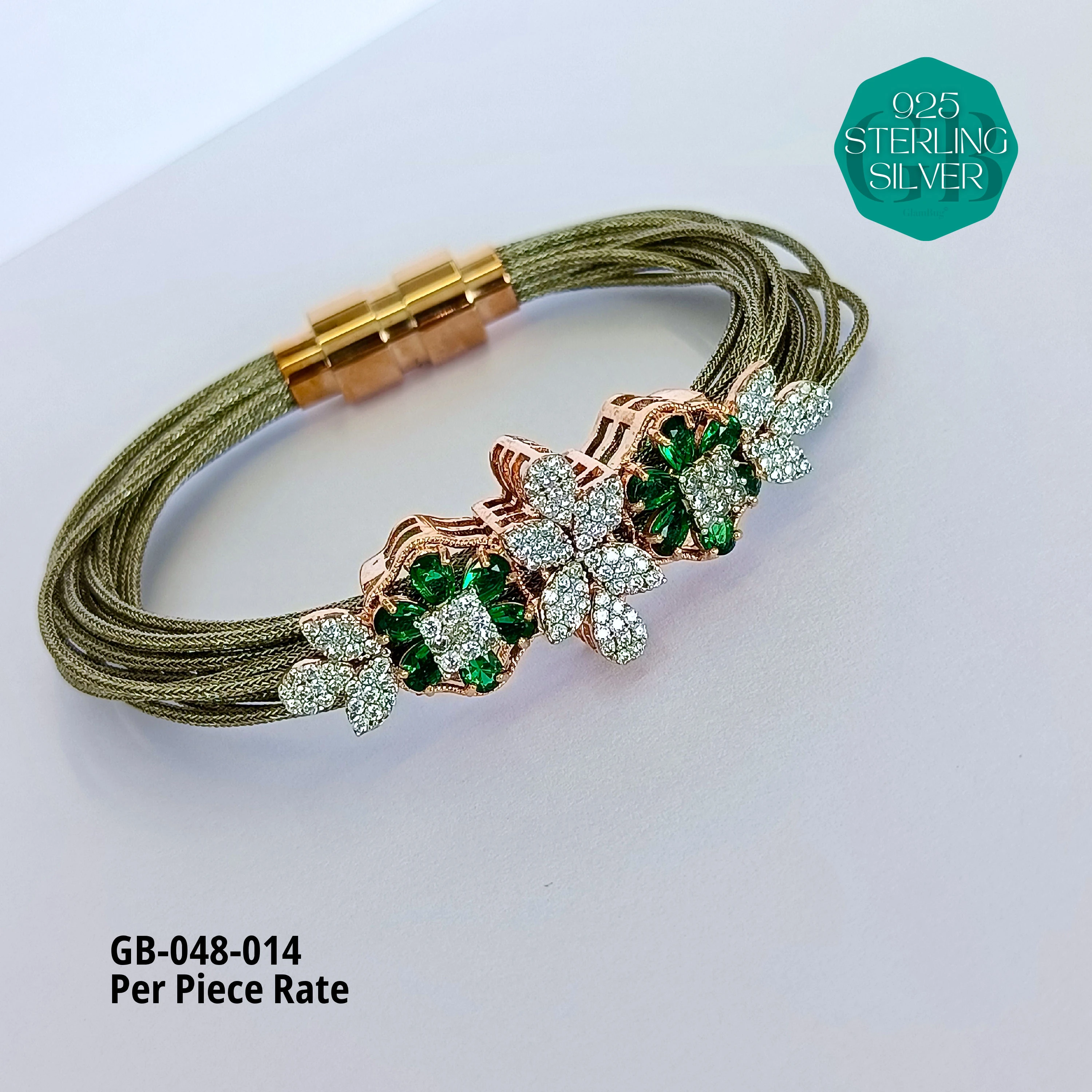 PREMIUM THREAD BRACELETS 2.6 -2.10 (PER PIECE) - Premium 925 Silver Jewellery - SKU: GB-048-014 - Hyderabad Silver Importers