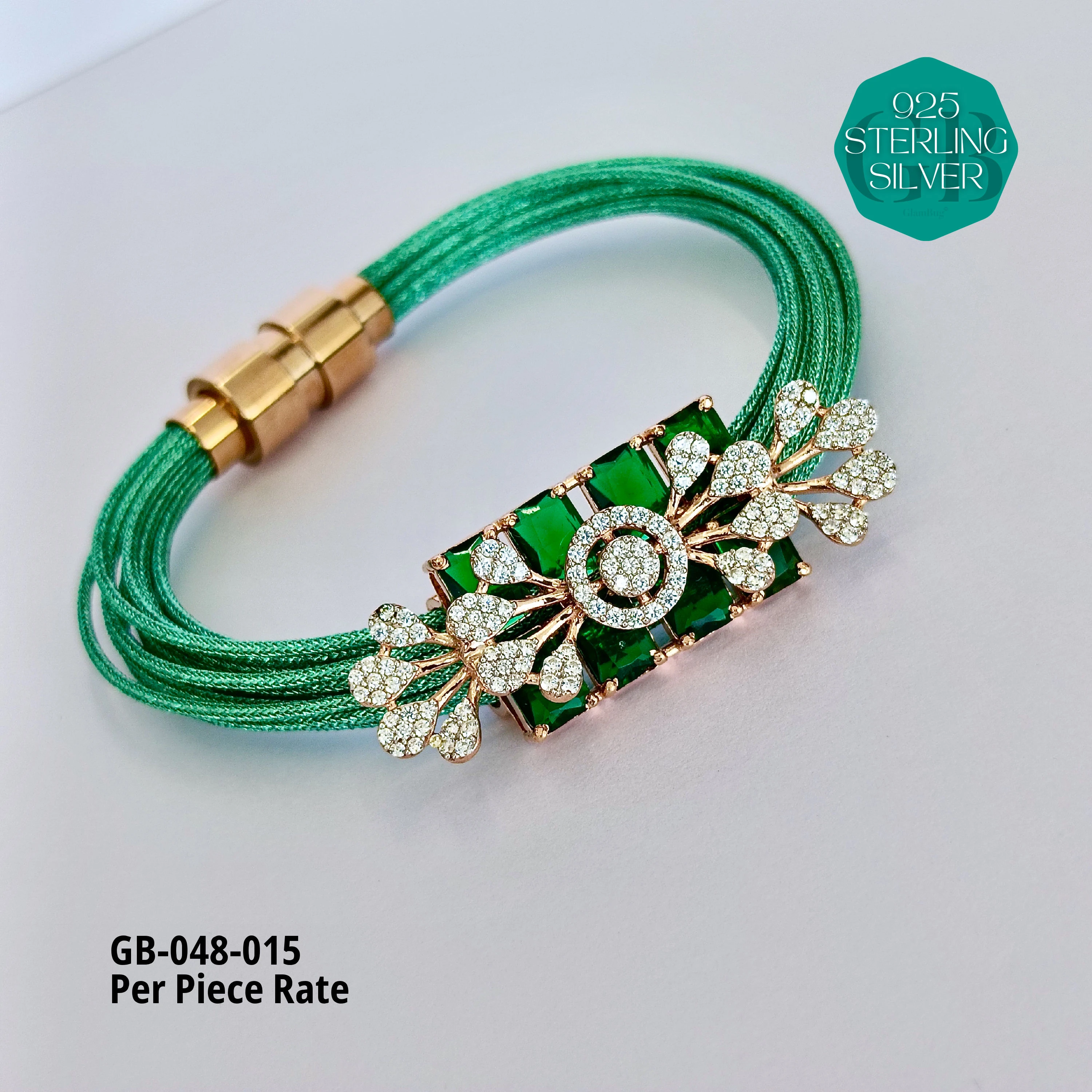 PREMIUM THREAD BRACELETS 2.6 -2.10 (PER PIECE) - Premium 925 Silver Jewellery - SKU: GB-048-015 - Hyderabad Silver Importers