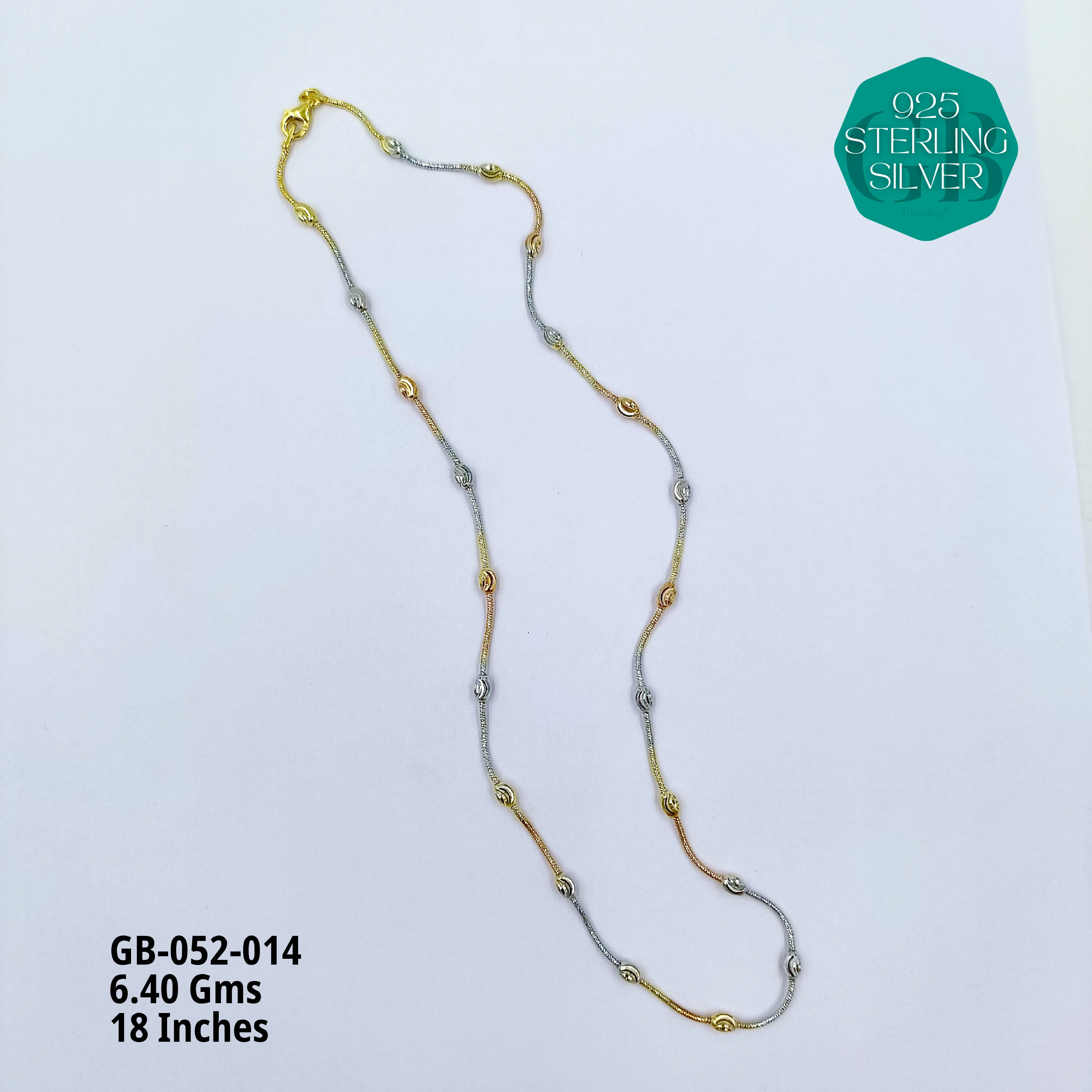 ITALY CNC BALL CHAIN - Premium 925 Silver Jewellery - SKU: GB-052-014 - Hyderabad Silver Importers