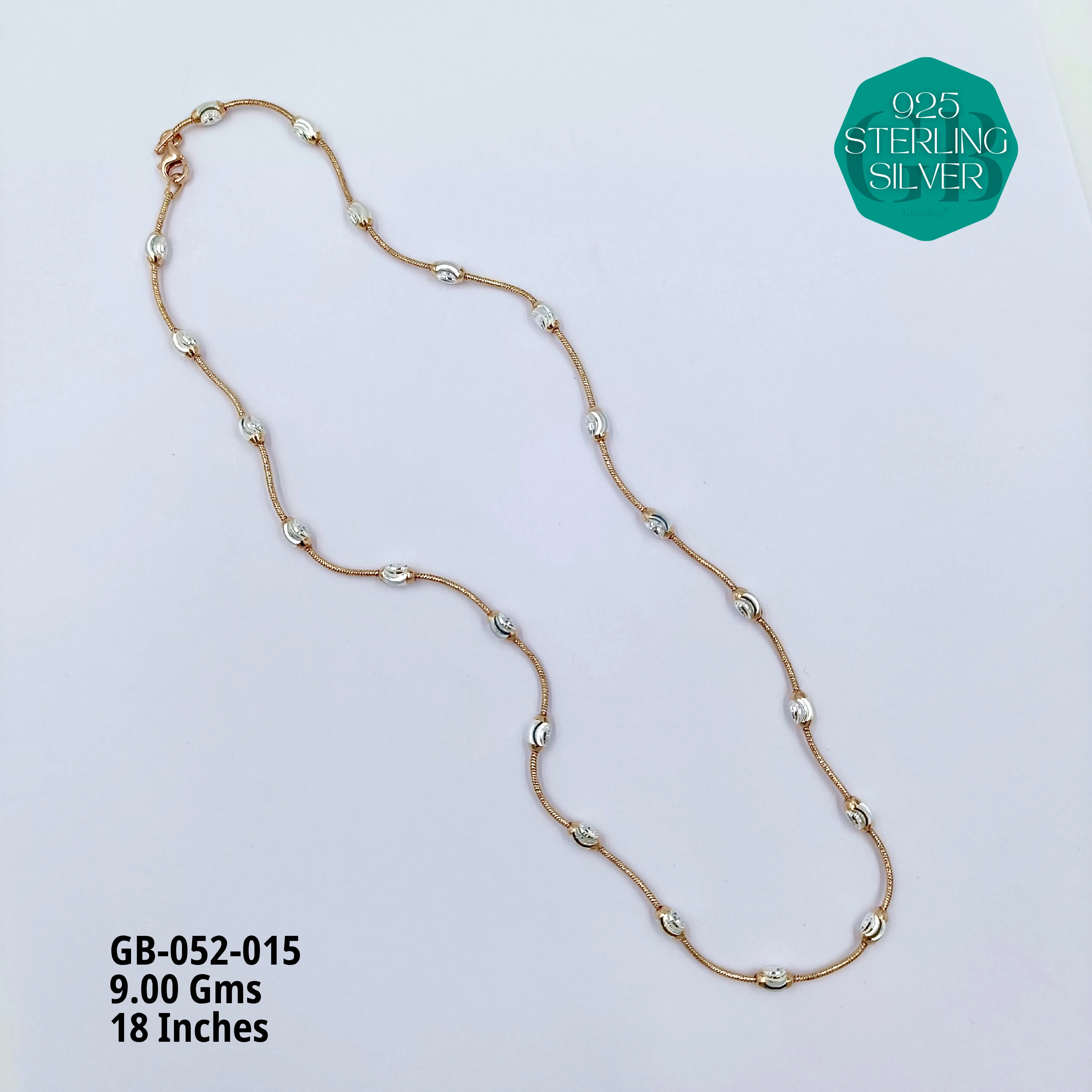 ITALY CNC BALL CHAIN - Premium 925 Silver Jewellery - SKU: GB-052-015 - Hyderabad Silver Importers