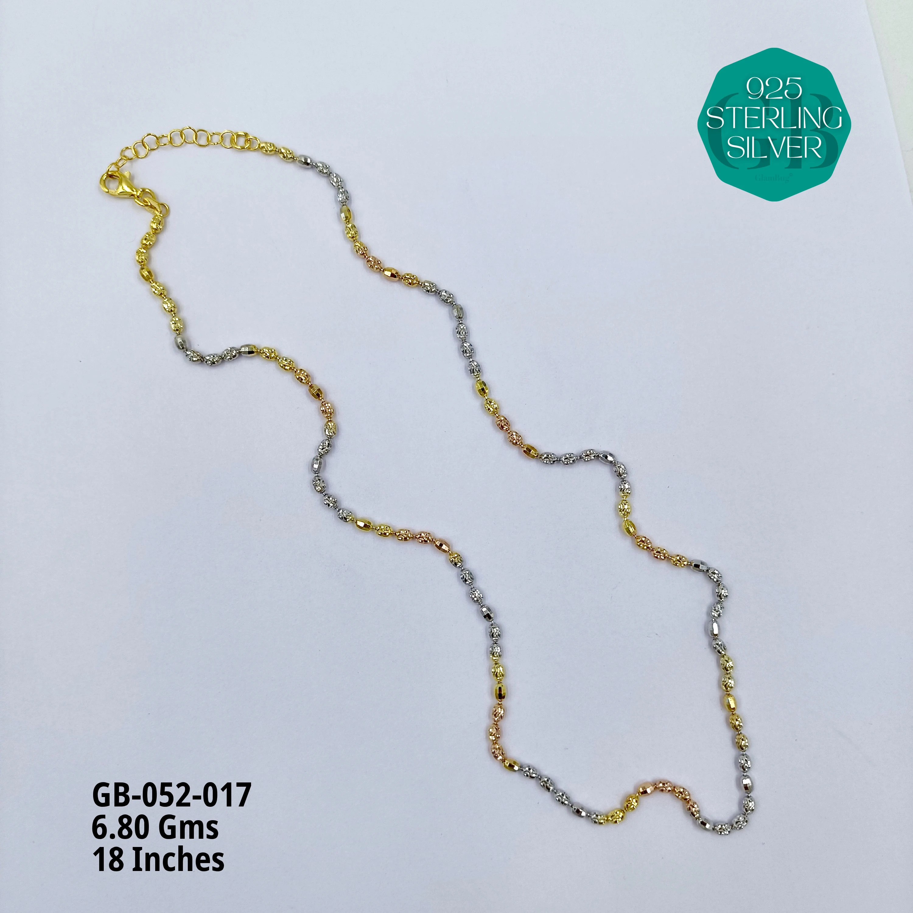 ITALY CNC BALL CHAIN - Premium 925 Silver Jewellery - SKU: GB-052-017 - Hyderabad Silver Importers