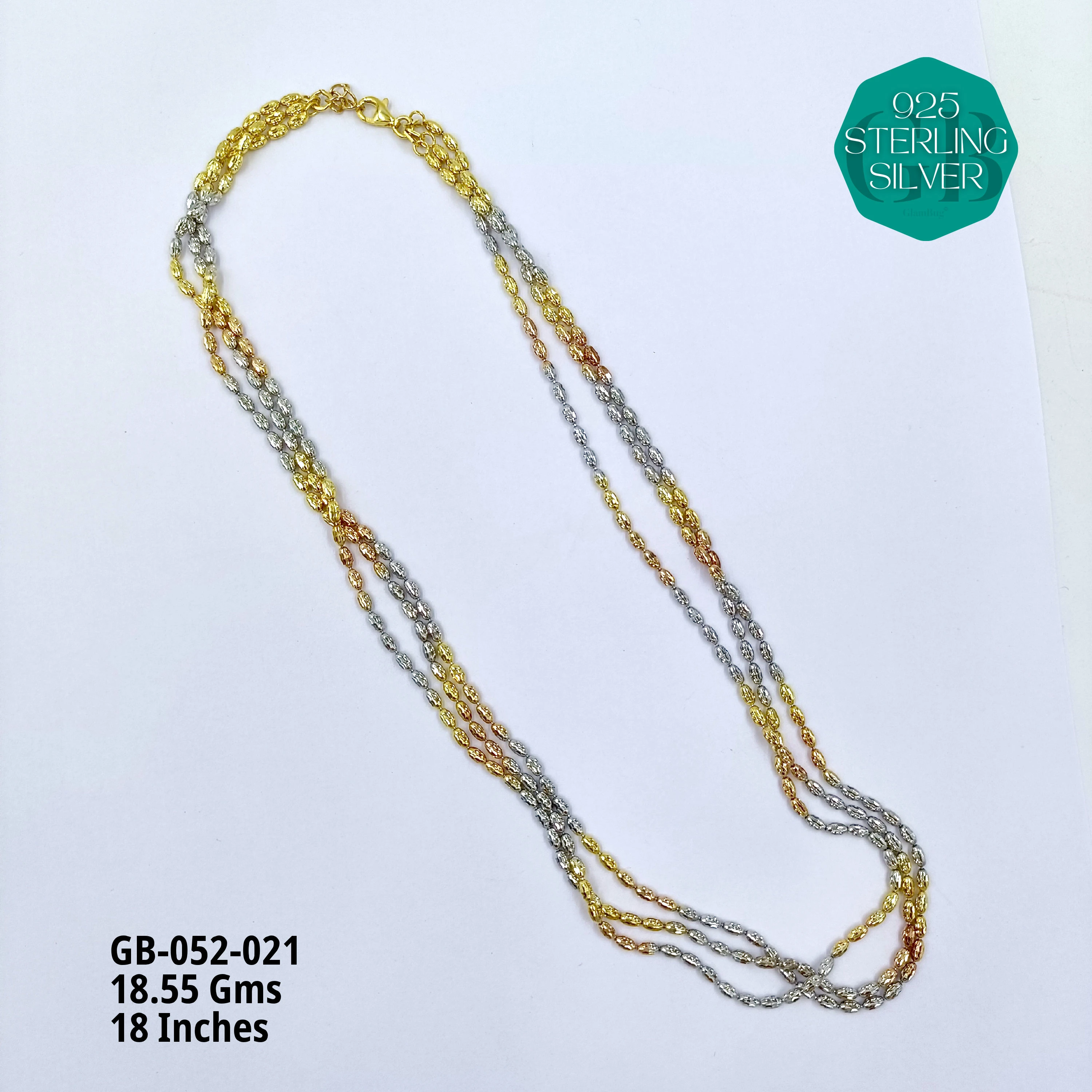 ITALY CNC BALL CHAIN - Premium 925 Silver Jewellery - SKU: GB-052-021 - Hyderabad Silver Importers