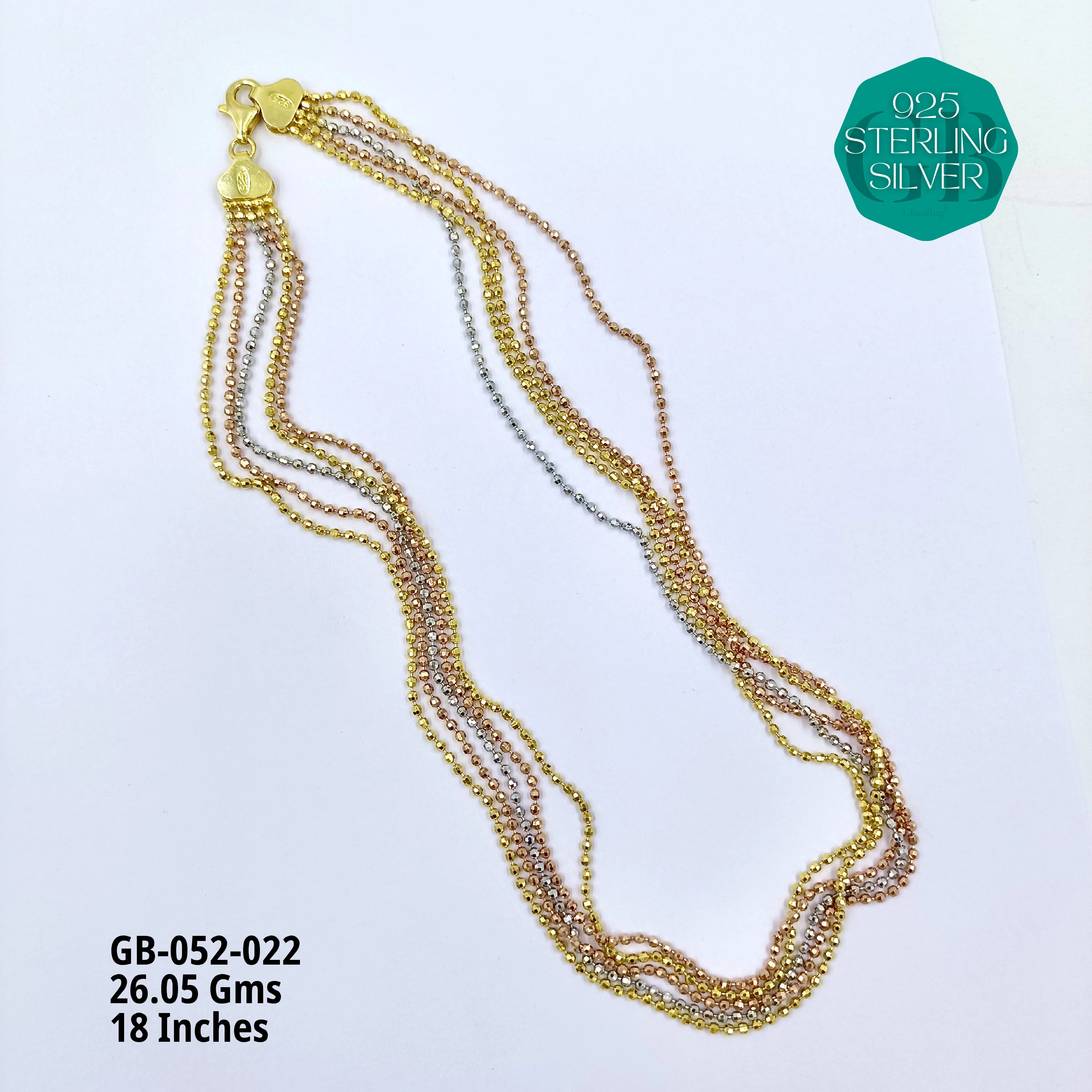 ITALY CNC BALL CHAIN - Premium 925 Silver Jewellery - SKU: GB-052-022 - Hyderabad Silver Importers