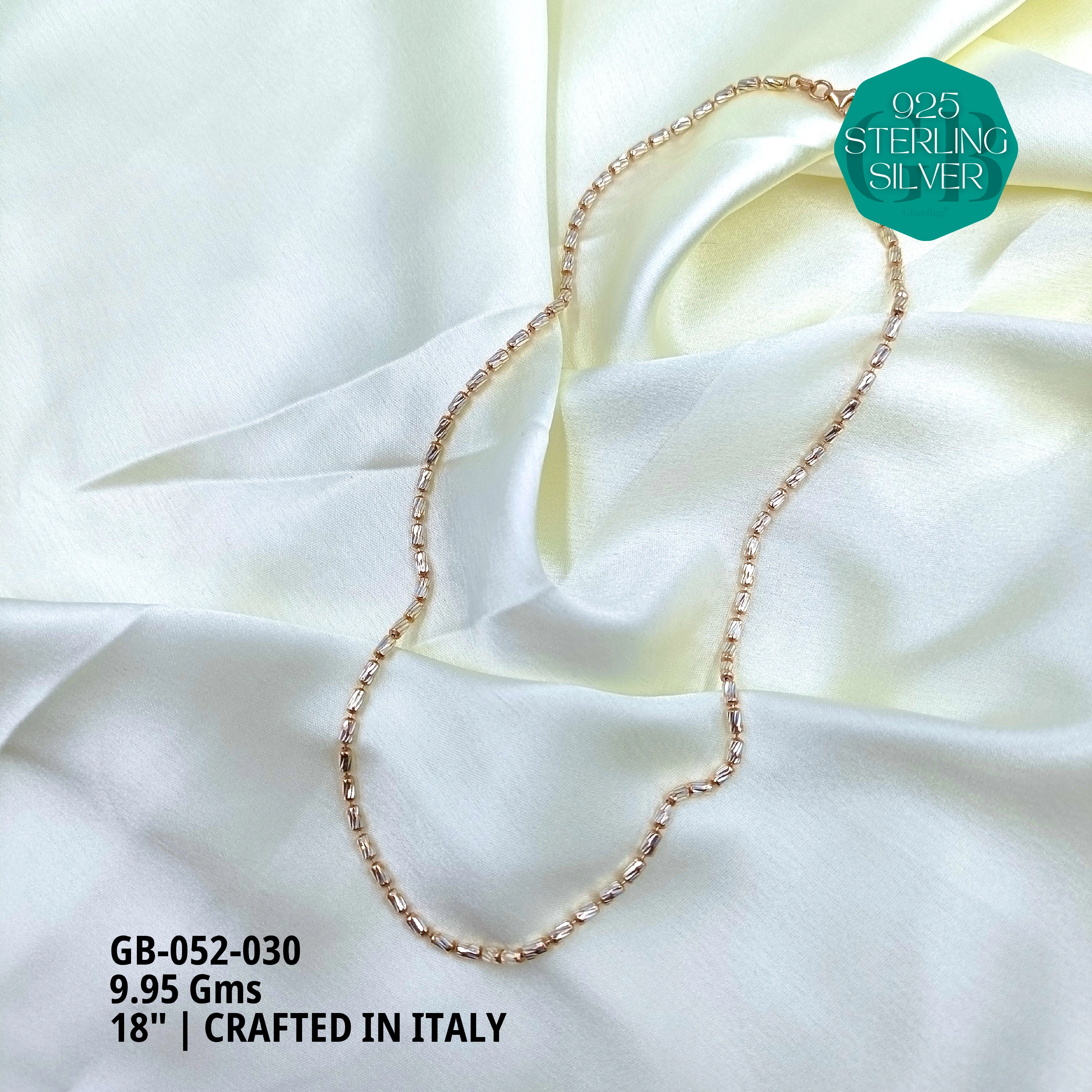 ITALY CNC BALL CHAIN - Premium 925 Silver Jewellery - SKU: GB-052-030 - Hyderabad Silver Importers