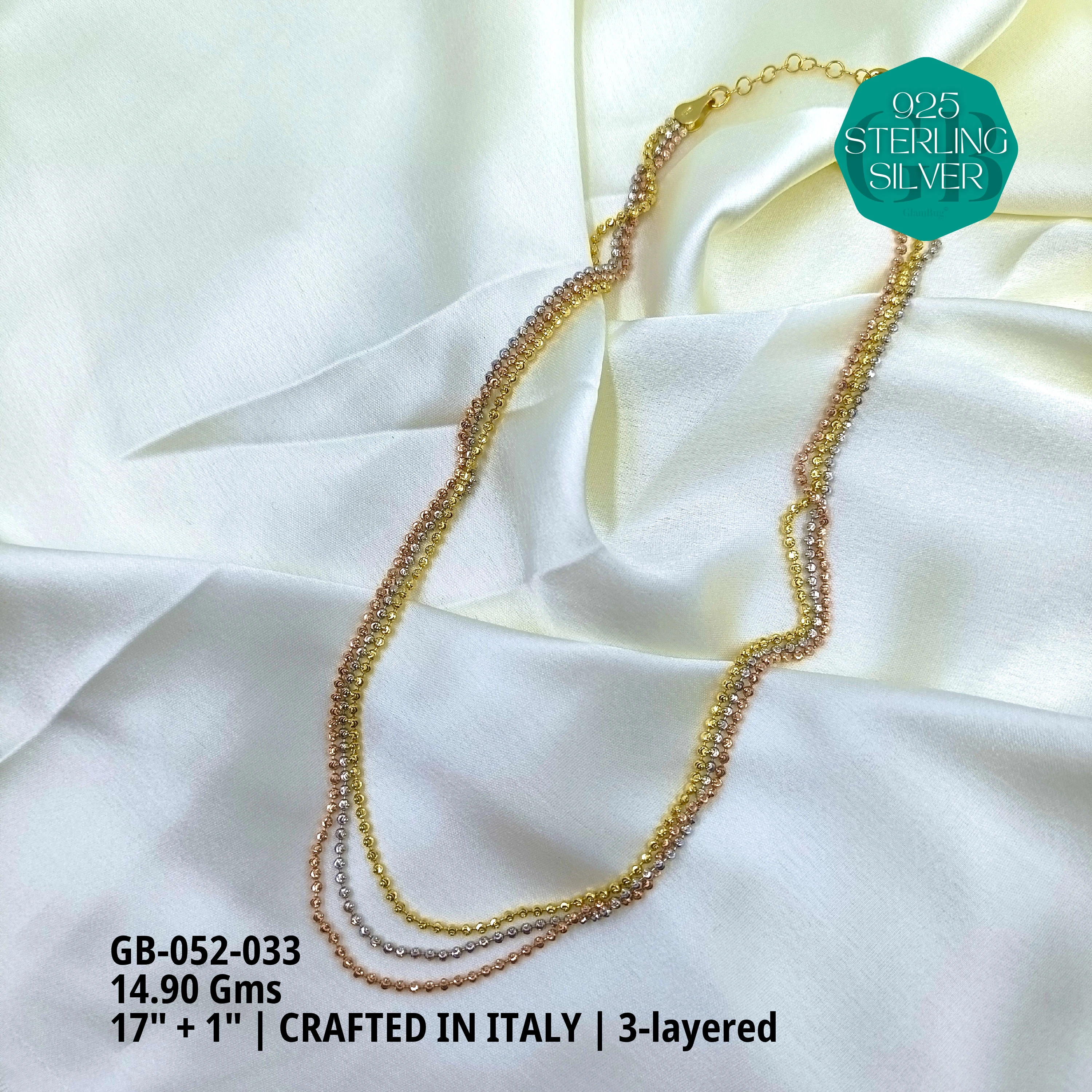 ITALY CNC BALL CHAIN - Premium 925 Silver Jewellery - SKU: GB-052-033 - Hyderabad Silver Importers