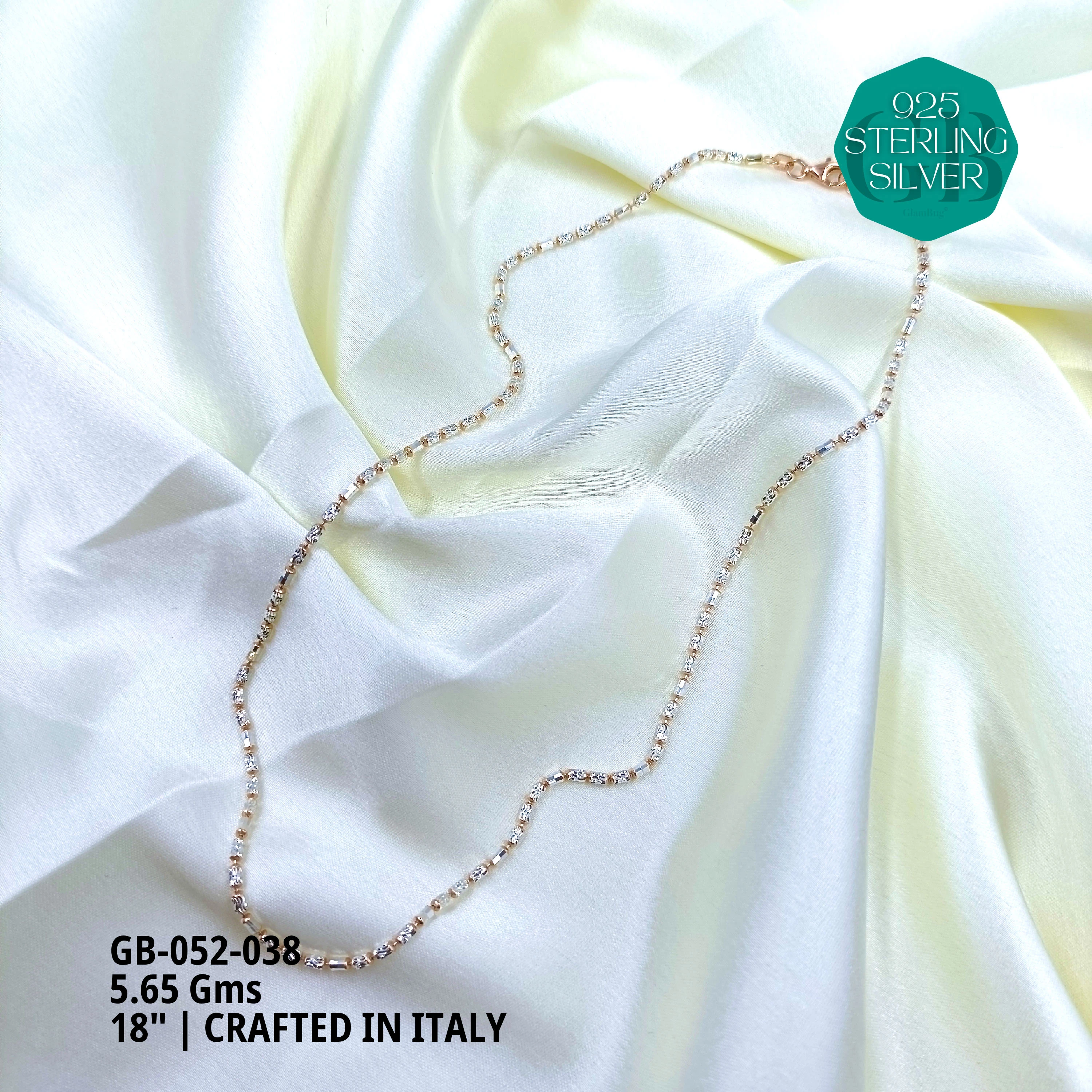 ITALY CNC BALL CHAIN - Premium 925 Silver Jewellery - SKU: GB-052-038 - Hyderabad Silver Importers