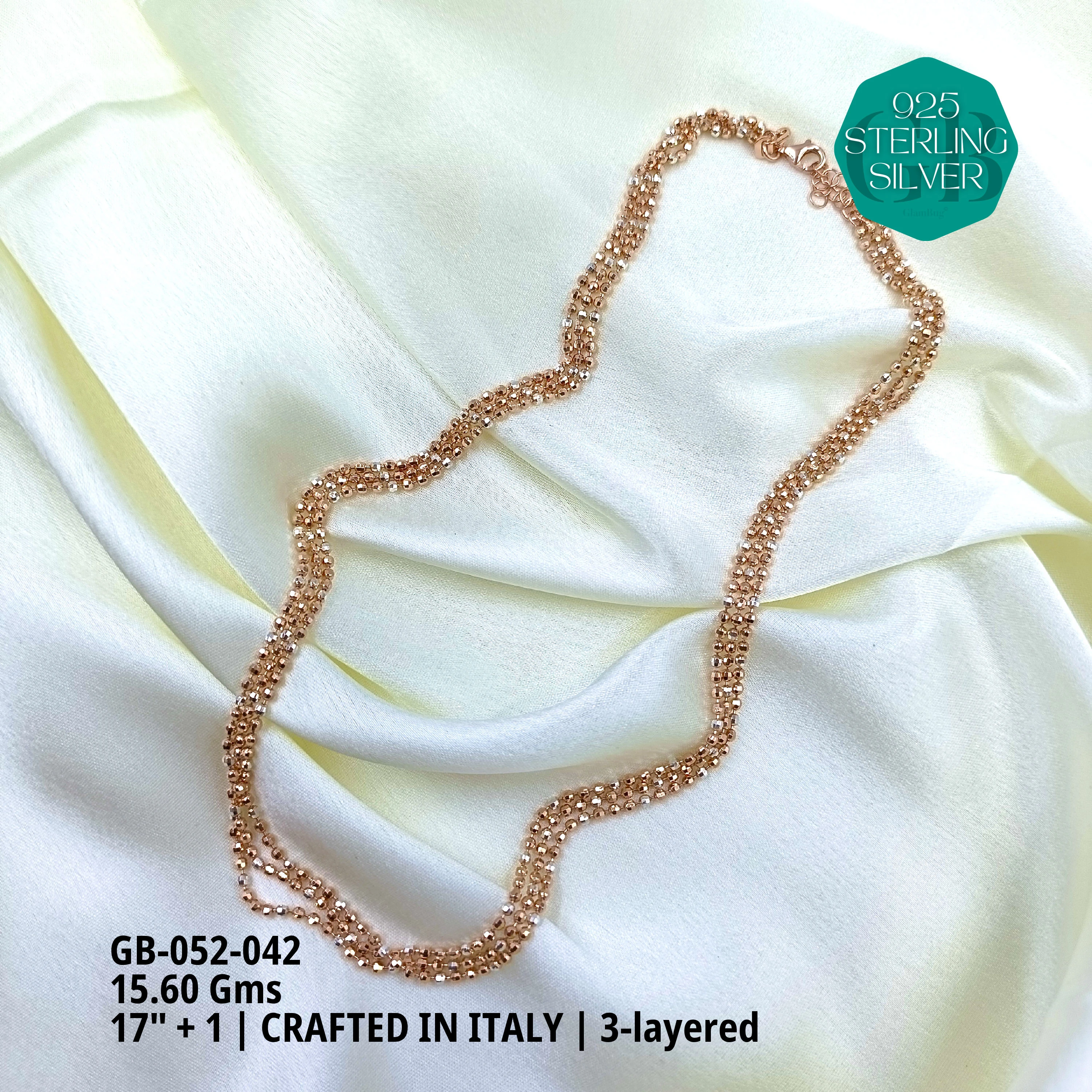 ITALY CNC BALL CHAIN - Premium 925 Silver Jewellery - SKU: GB-052-042 - Hyderabad Silver Importers