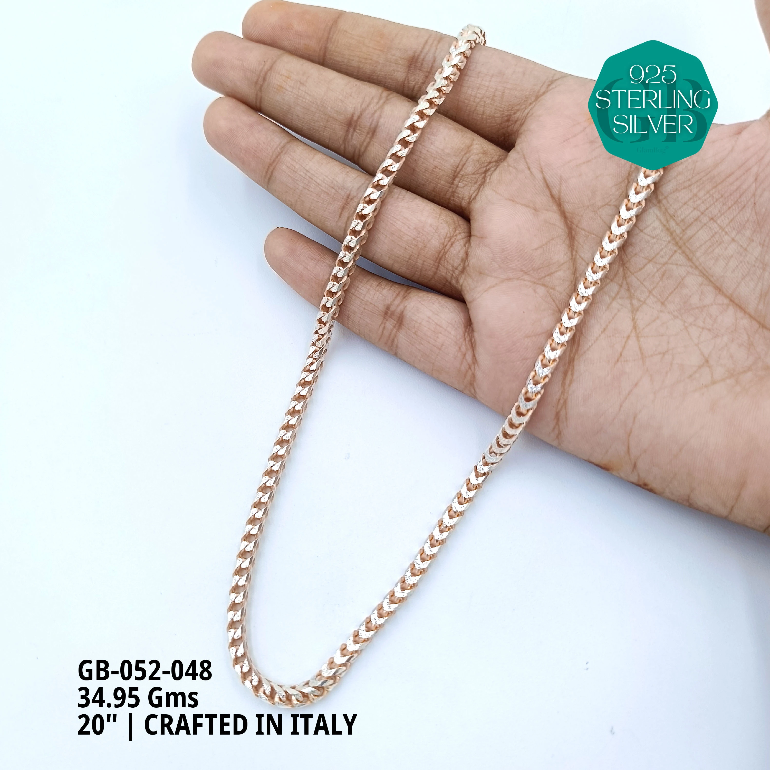 ITALY CNC BALL CHAIN - Premium 925 Silver Jewellery - SKU: GB-052-048 - Hyderabad Silver Importers