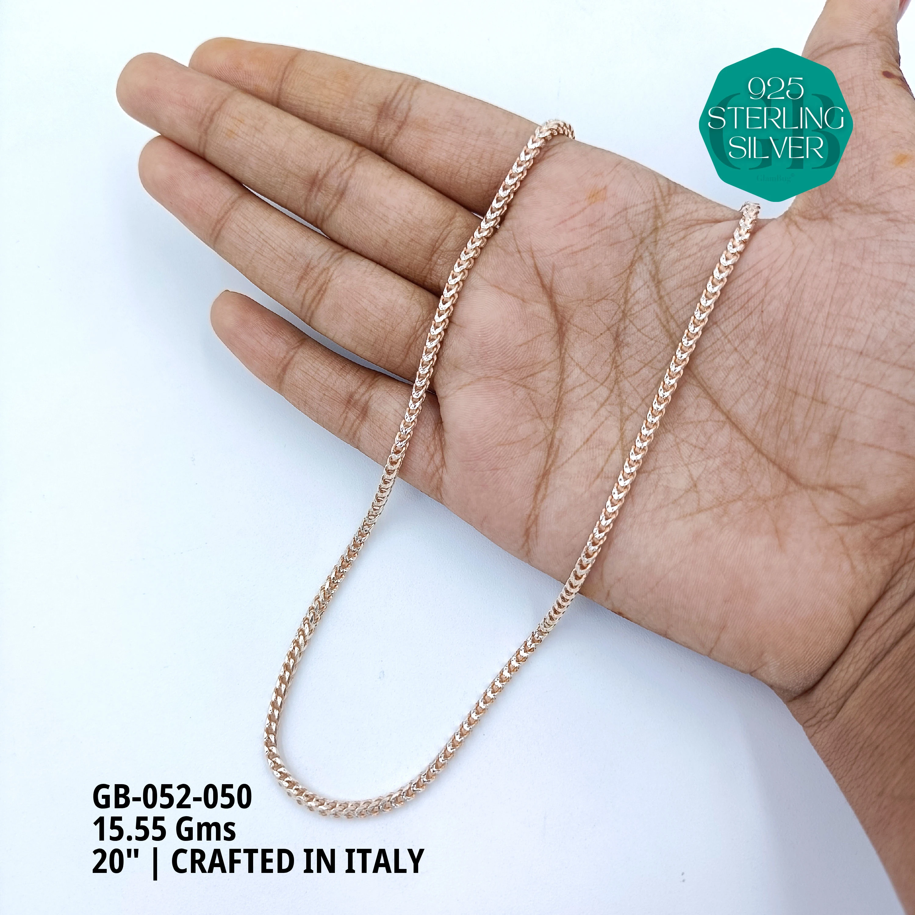 ITALY CNC BALL CHAIN - Premium 925 Silver Jewellery - SKU: GB-052-050 - Hyderabad Silver Importers