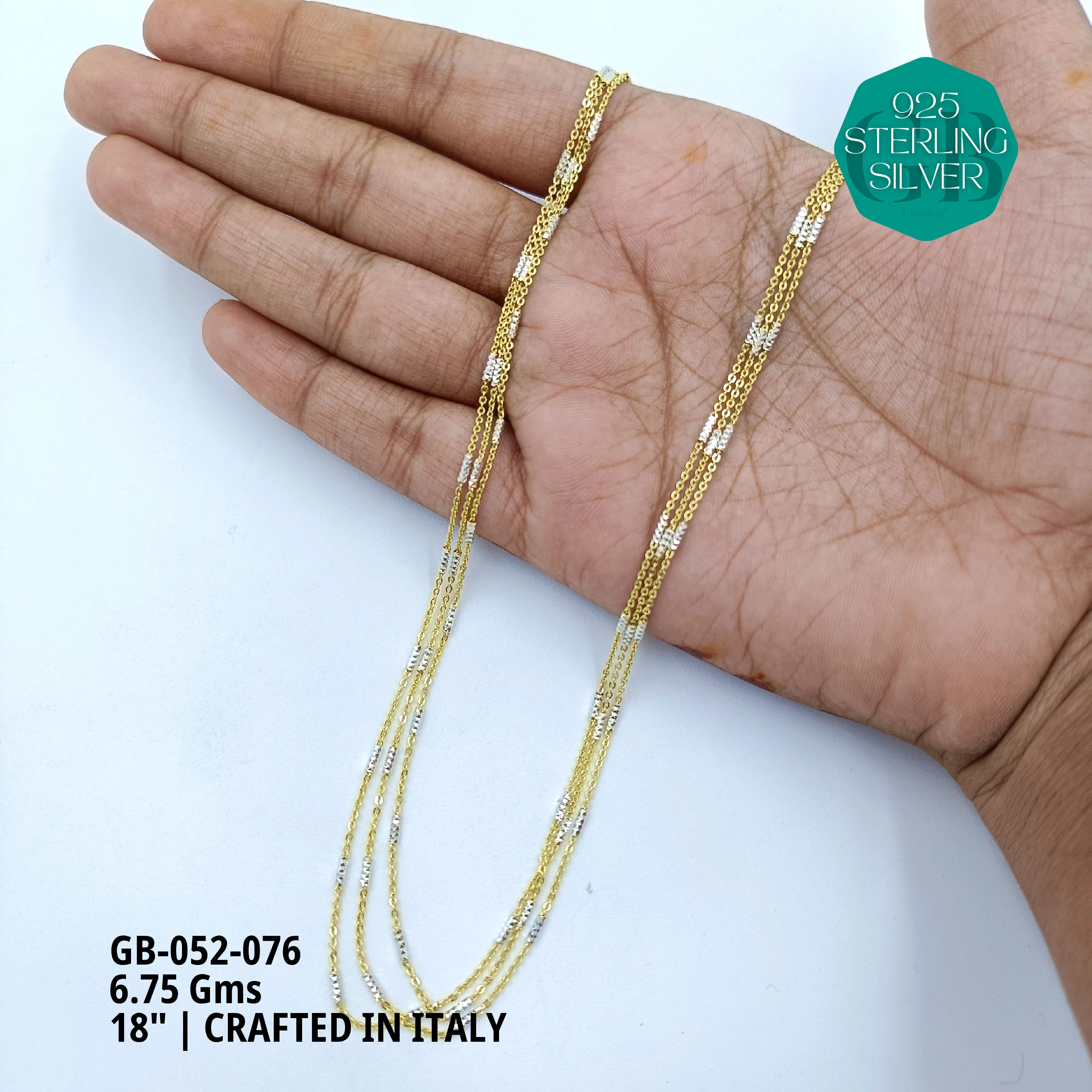 ITALY CNC BALL CHAIN - Premium 925 Silver Jewellery - SKU: GB-052-076 - Hyderabad Silver Importers