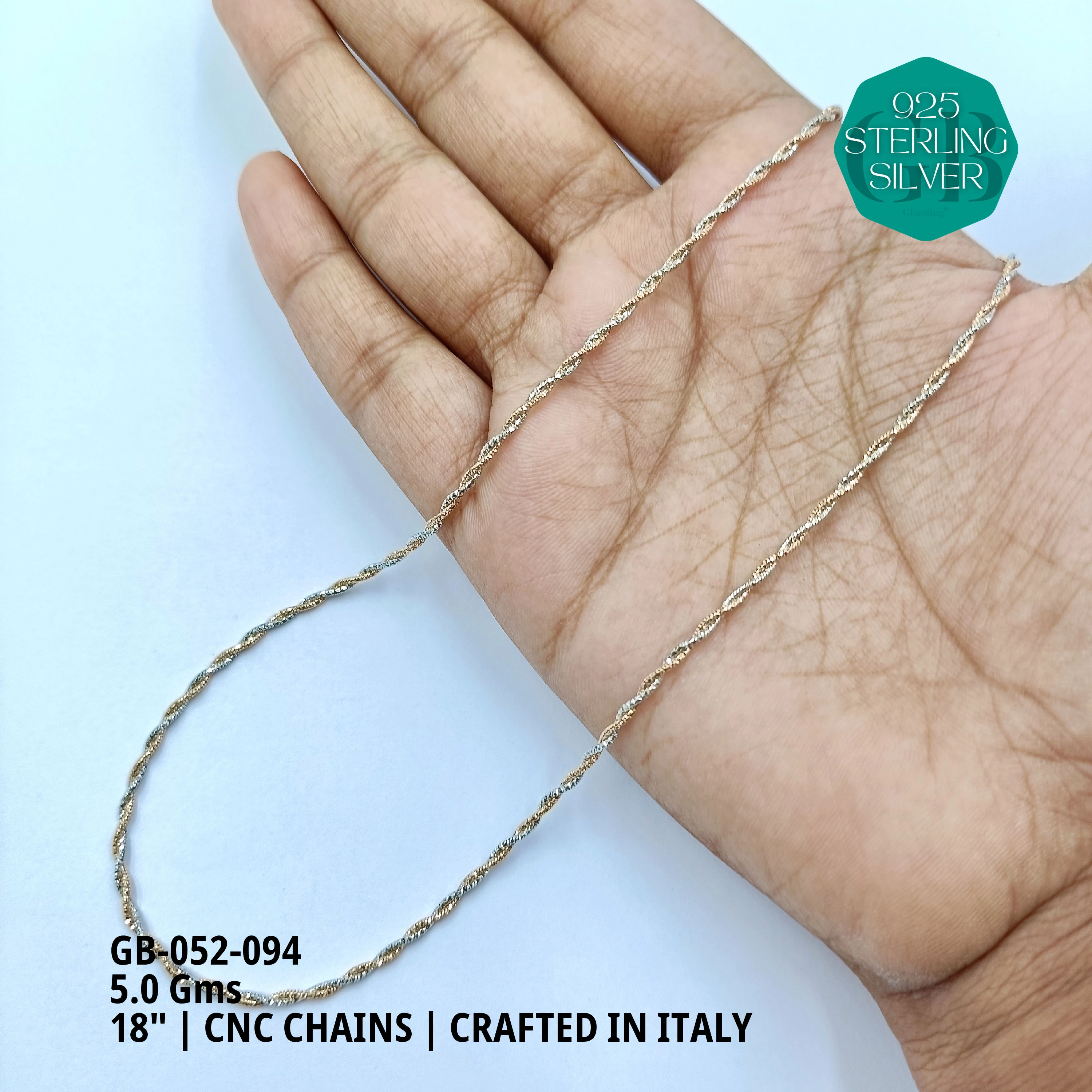 ITALY CNC BALL CHAIN - Premium 925 Silver Jewellery - SKU: GB-052-094 - Hyderabad Silver Importers