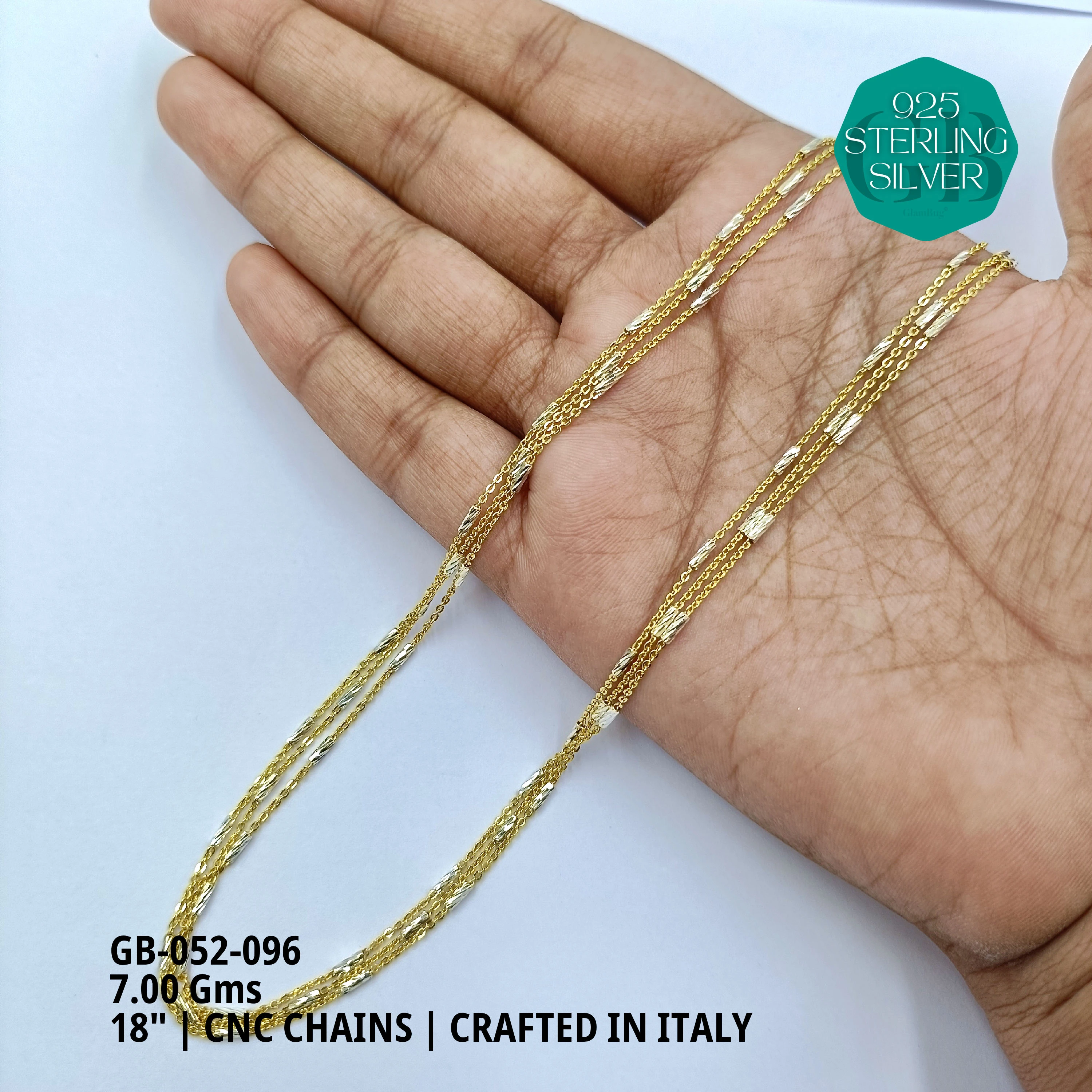 ITALY CNC BALL CHAIN - Premium 925 Silver Jewellery - SKU: GB-052-096 - Hyderabad Silver Importers