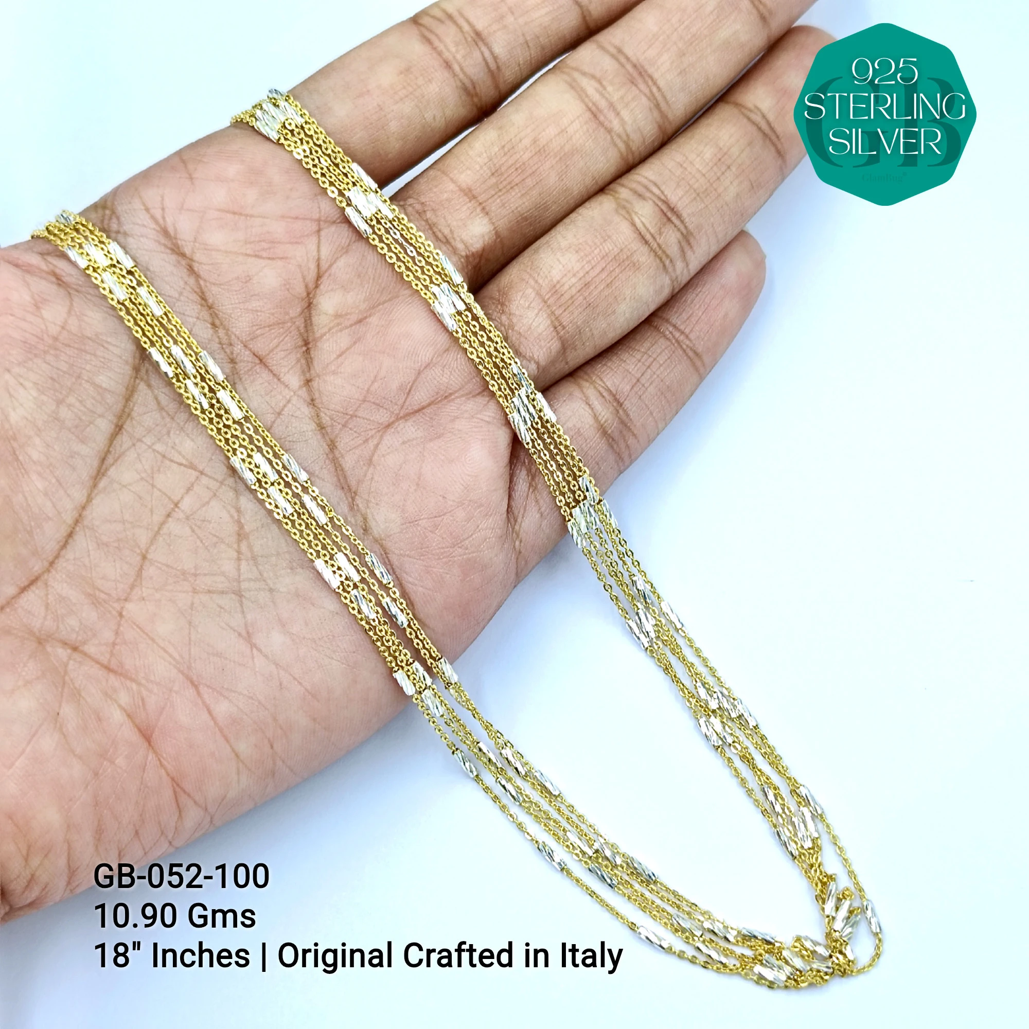 ITALY CNC BALL CHAIN - Premium 925 Silver Jewellery - SKU: GB-052-100 - Hyderabad Silver Importers