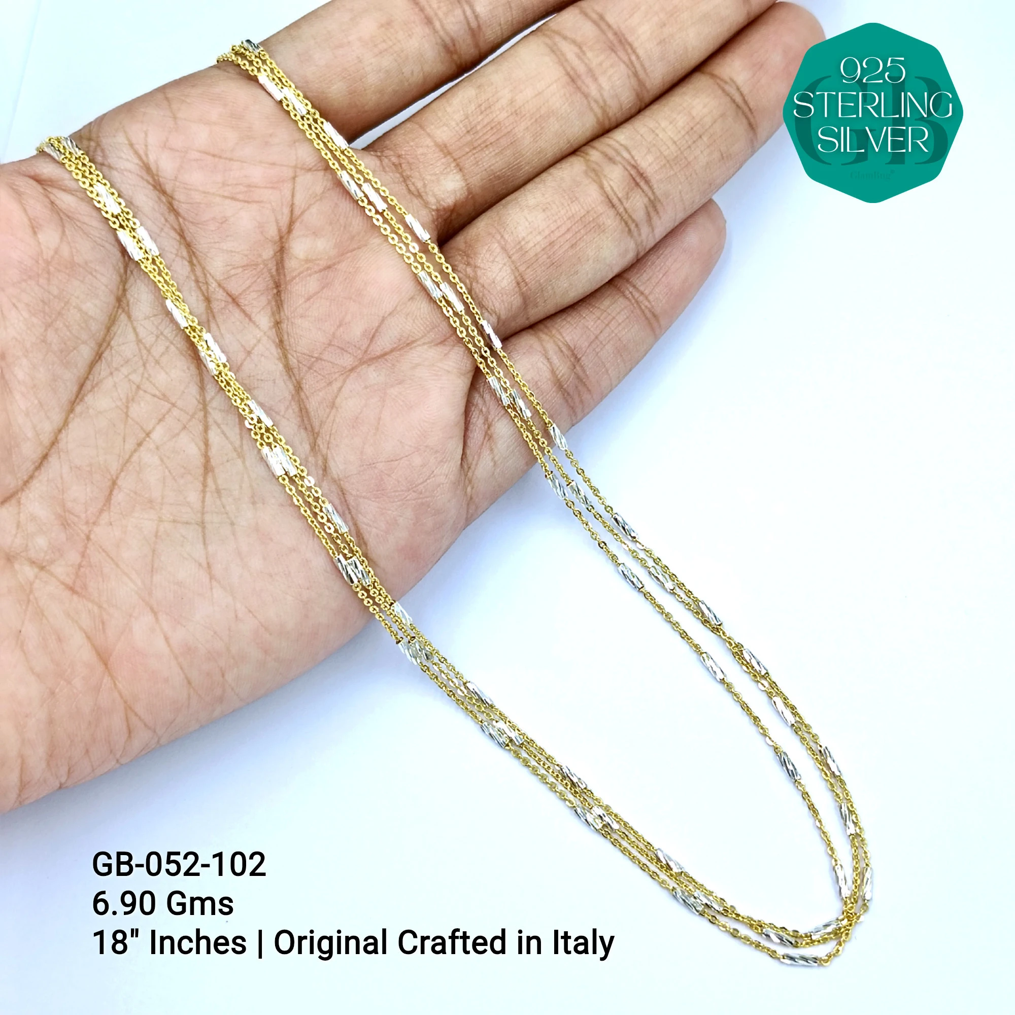 ITALY CNC BALL CHAIN - Premium 925 Silver Jewellery - SKU: GB-052-102 - Hyderabad Silver Importers