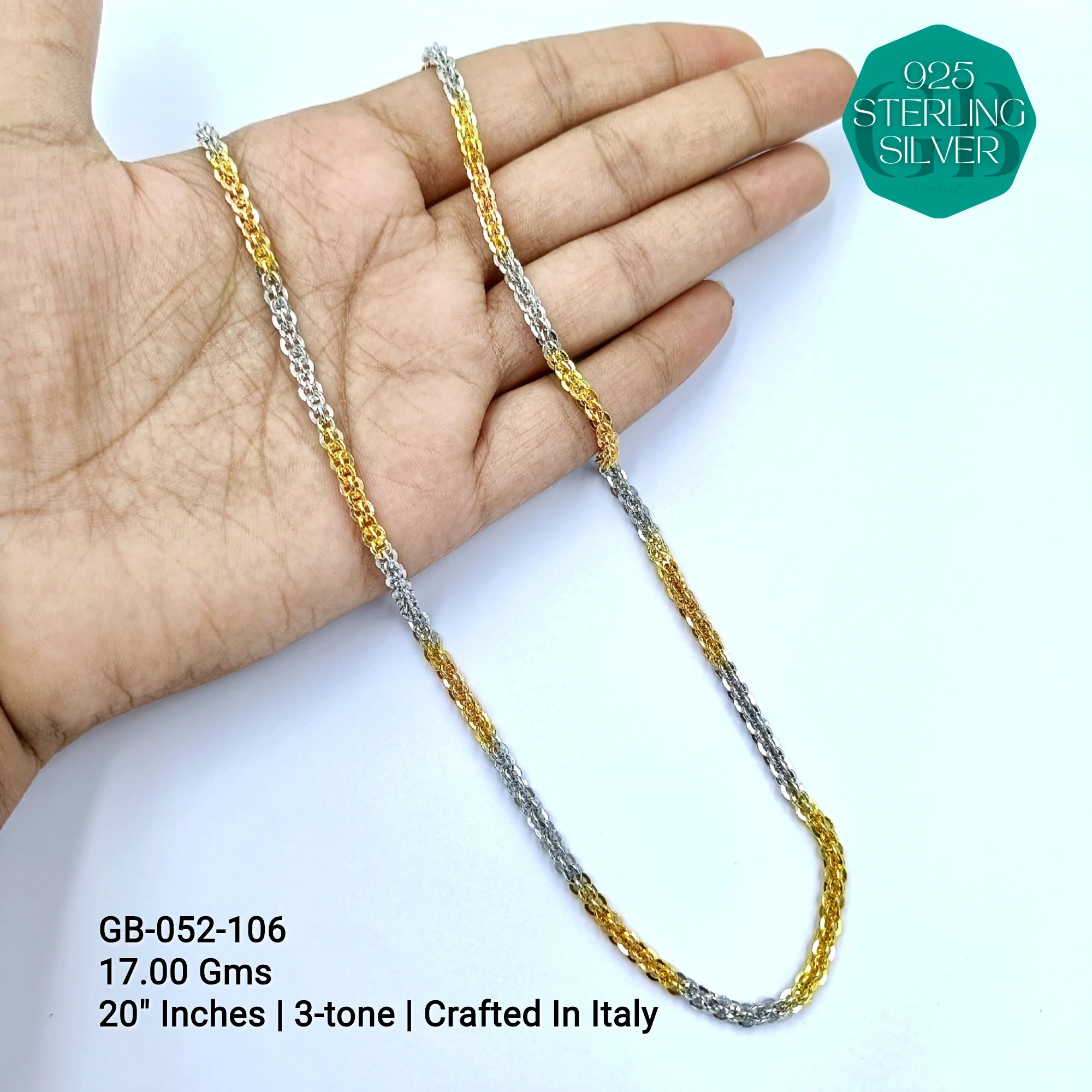 ITALY CNC BALL CHAIN - Premium 925 Silver Jewellery - SKU: GB-052-106 - Hyderabad Silver Importers