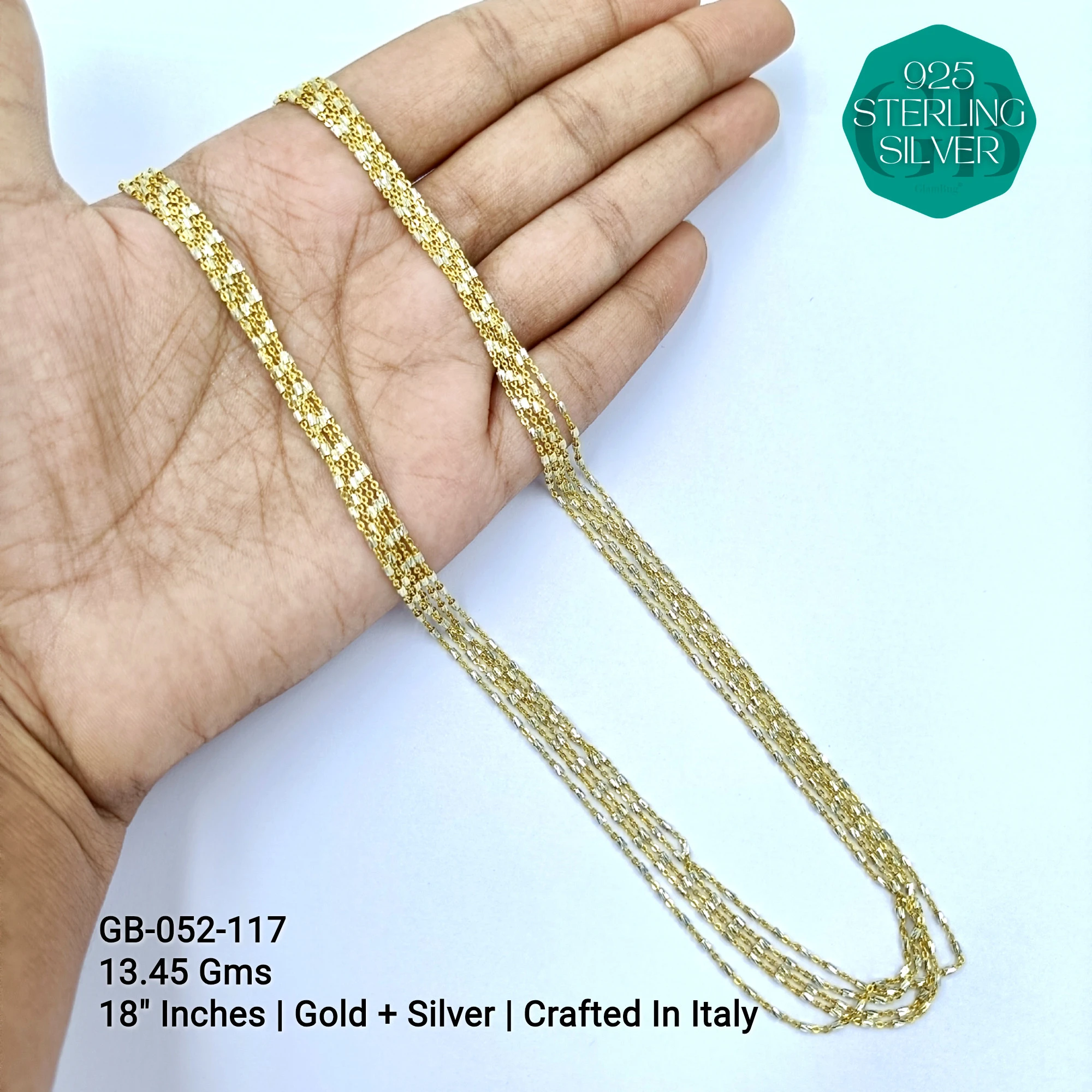 ITALY CNC BALL CHAIN - Premium 925 Silver Jewellery - SKU: GB-052-117 - Hyderabad Silver Importers
