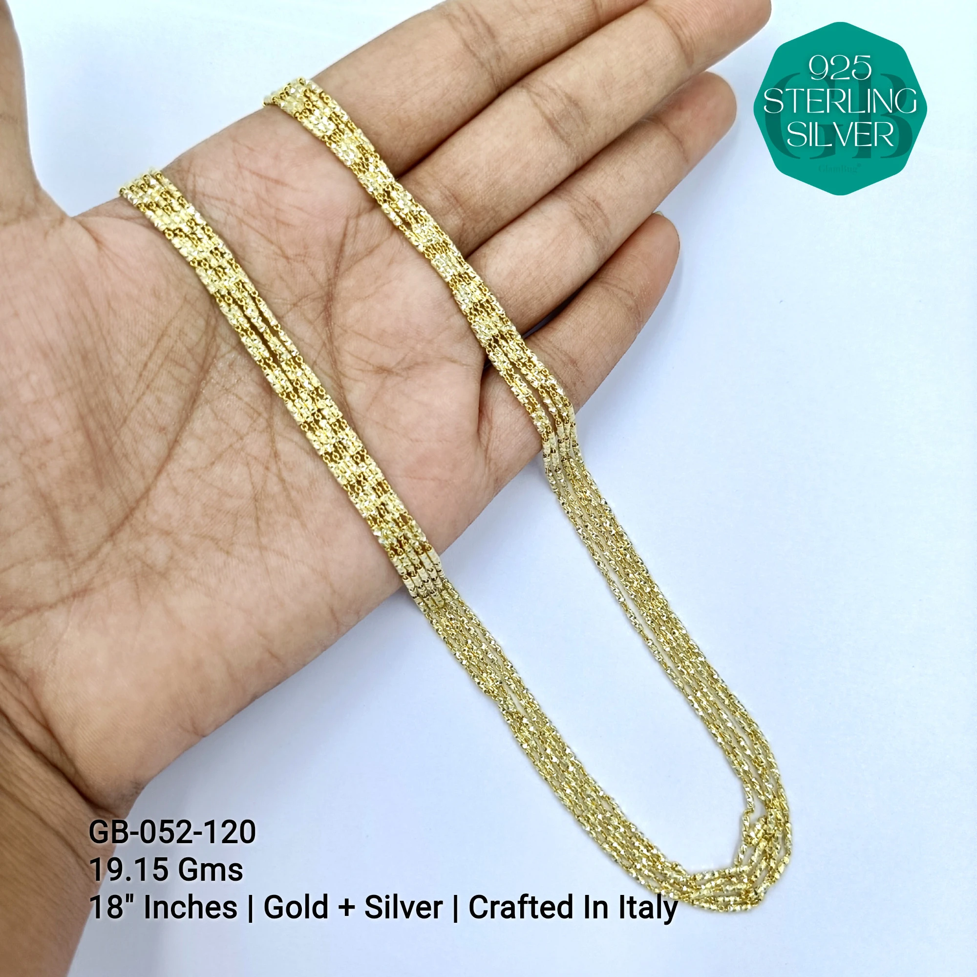 ITALY CNC BALL CHAIN - Premium 925 Silver Jewellery - SKU: GB-052-120 - Hyderabad Silver Importers