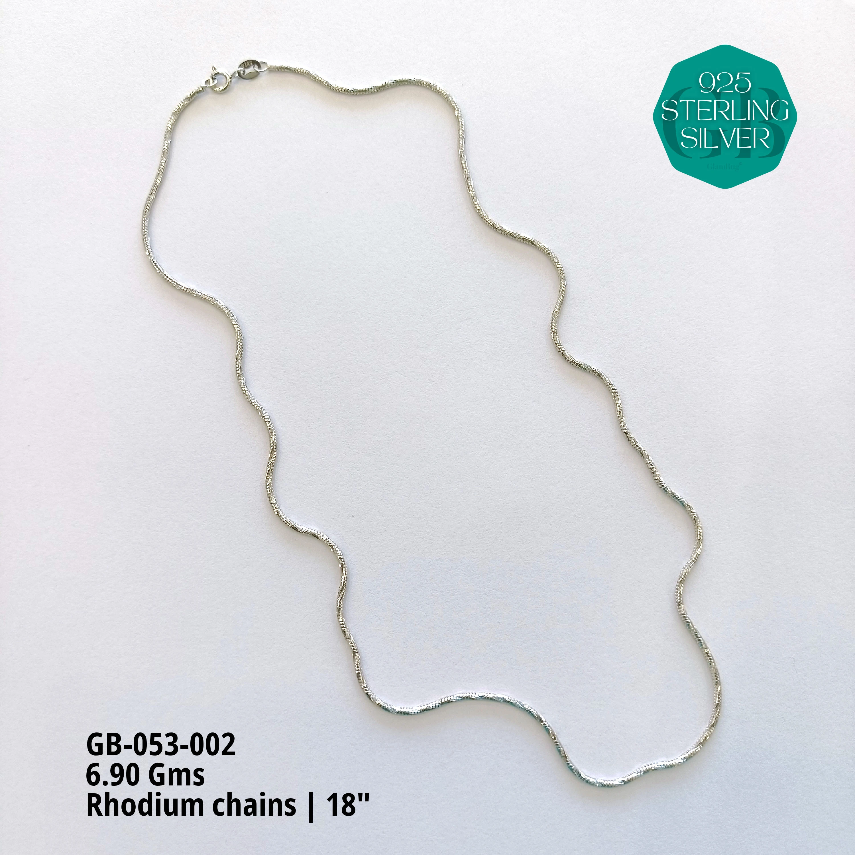 RHODIUM CHAINS - Premium 925 Silver Jewellery - SKU: GB-053-002 - Hyderabad Silver Importers