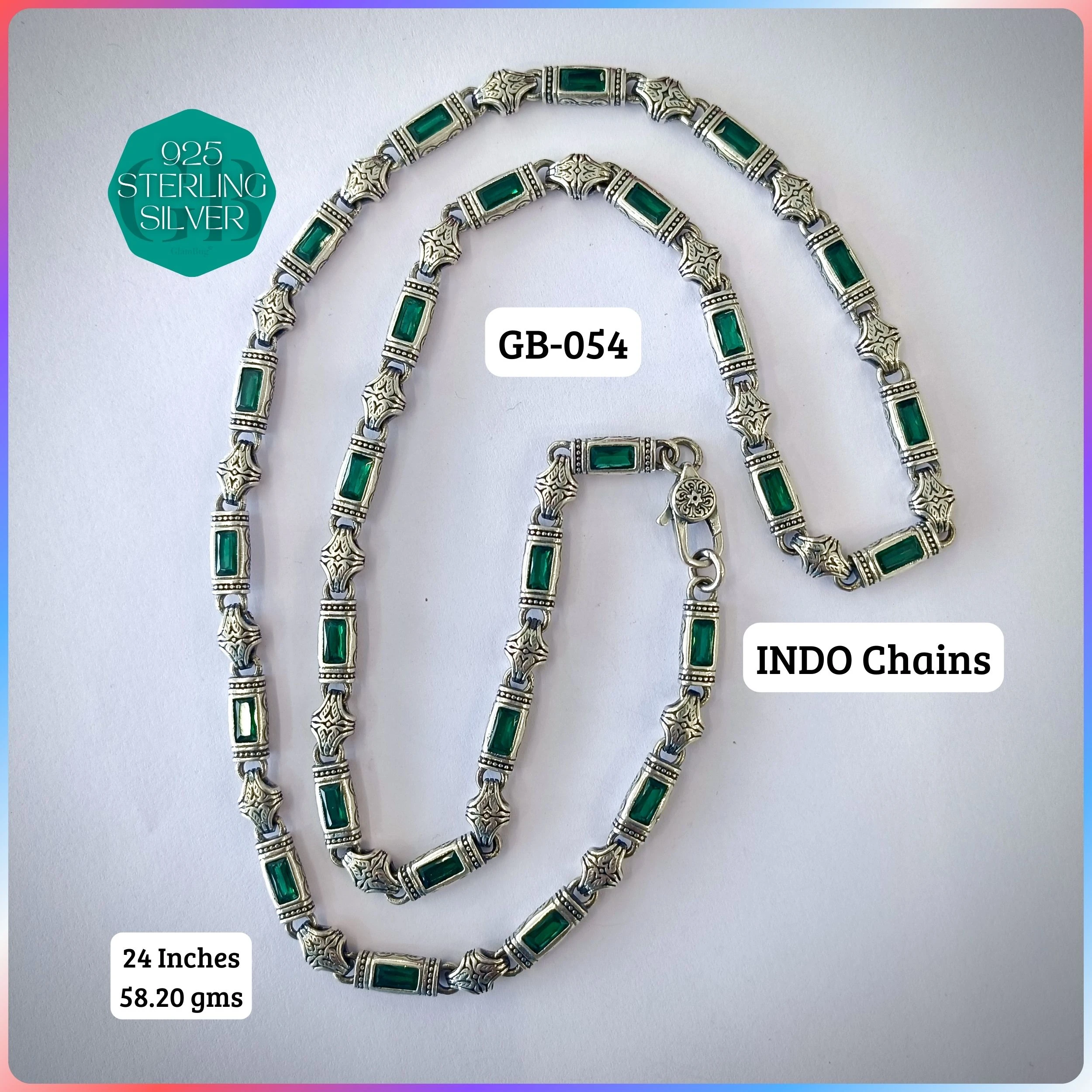 INDO CHAIN - Premium 925 Silver Jewellery - SKU: GB-054-004 - Hyderabad Silver Importers
