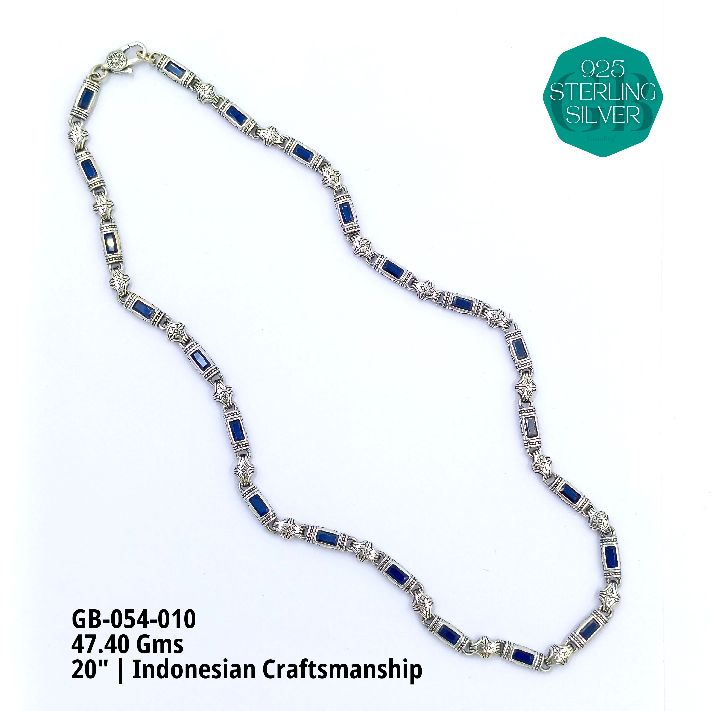 INDO CHAIN - Premium 925 Silver Jewellery - SKU: GB-054-010 - Hyderabad Silver Importers